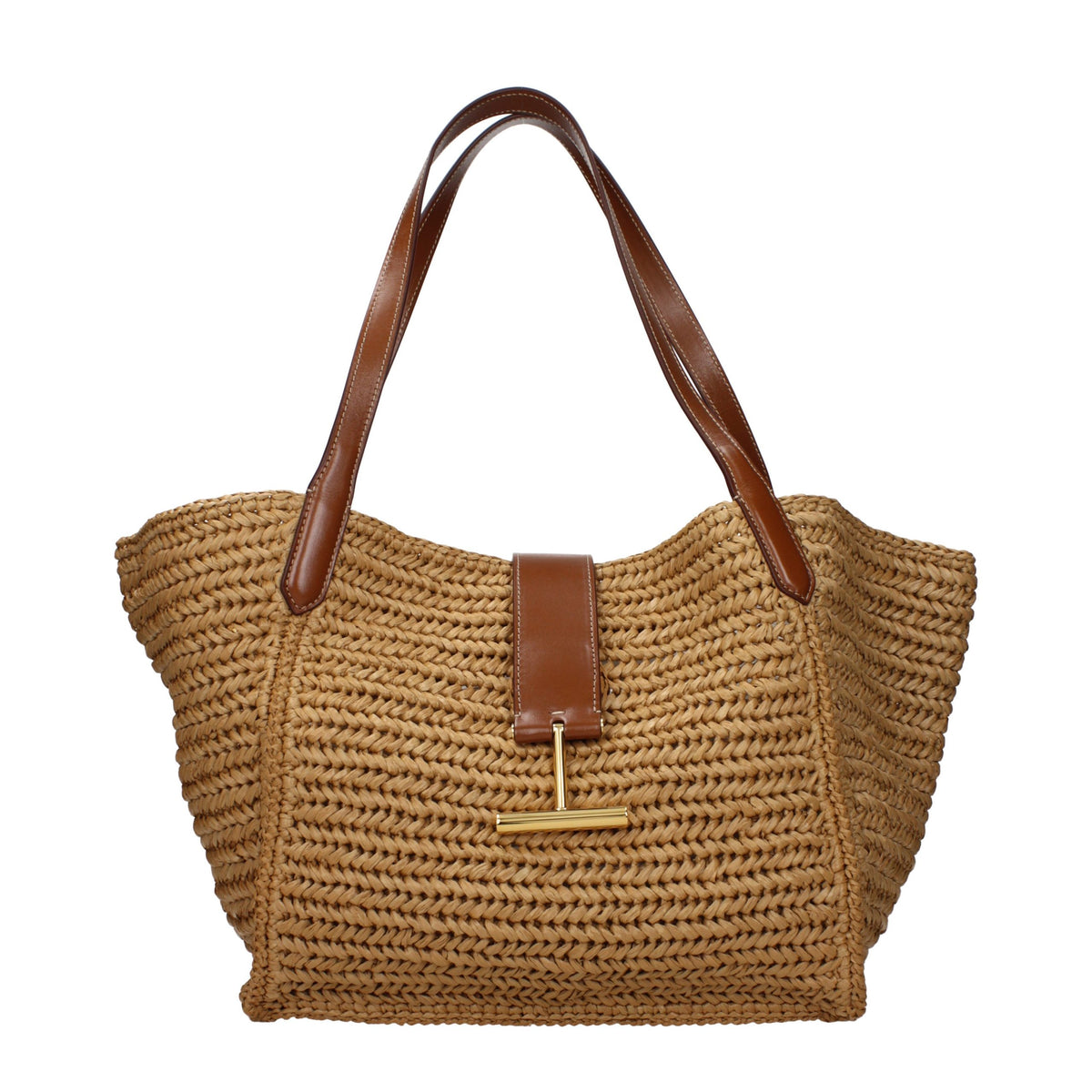 Beige Raffia Shoulder Bag