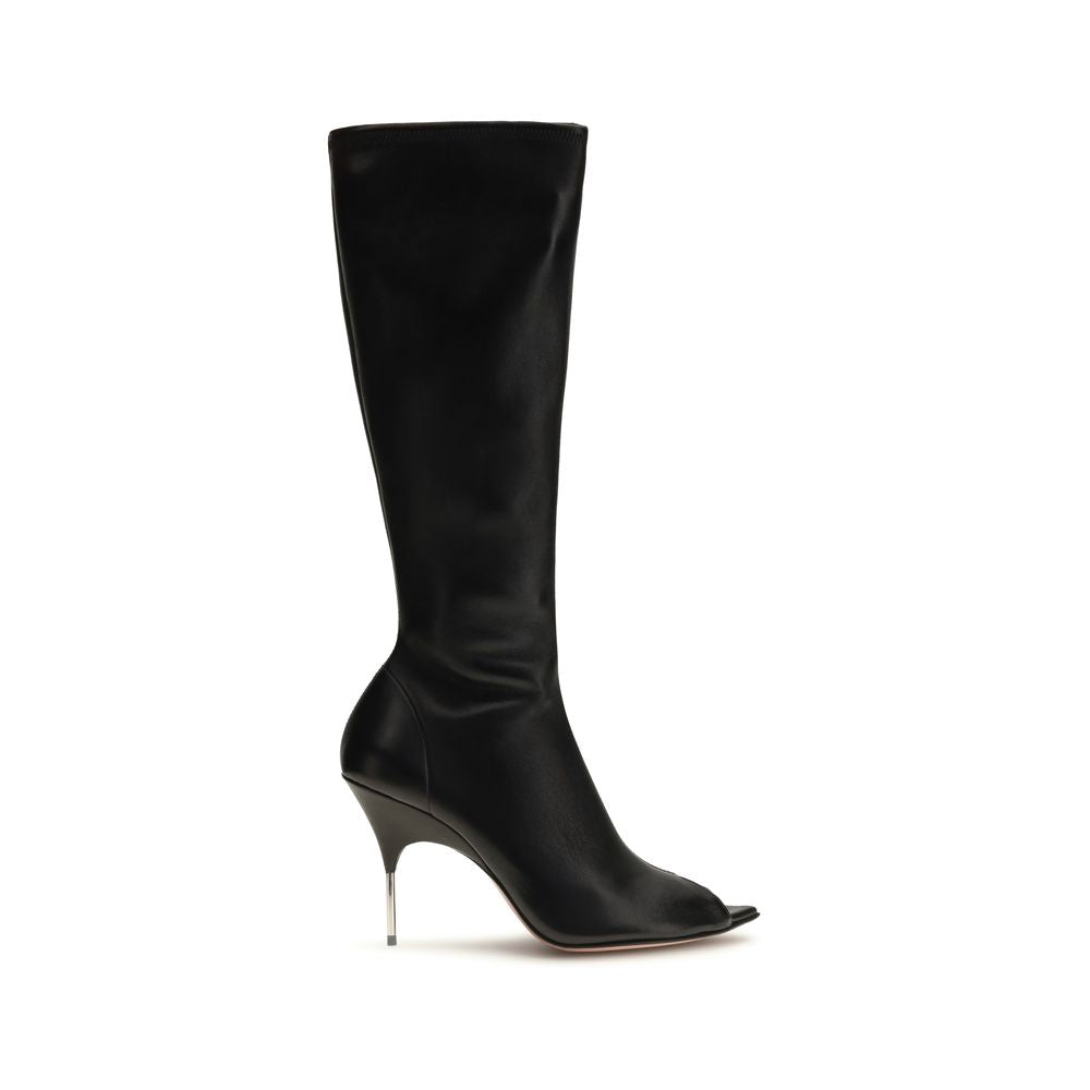 Black Napa Leather / Calf Bos Taurus High Heel Boots