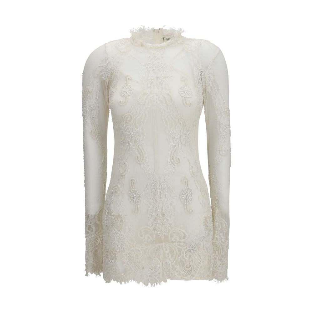 White Polyamide Casual Dress