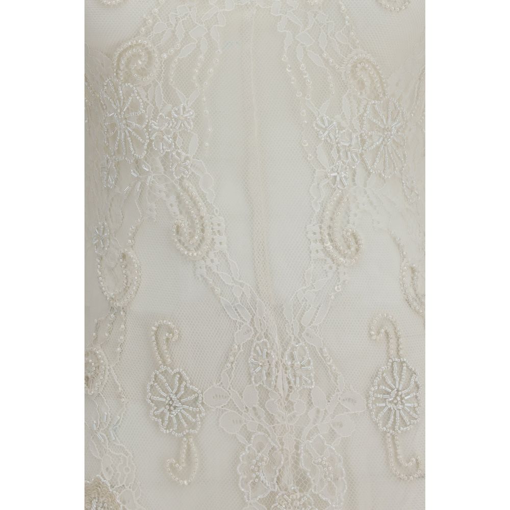 White Polyamide Casual Dress