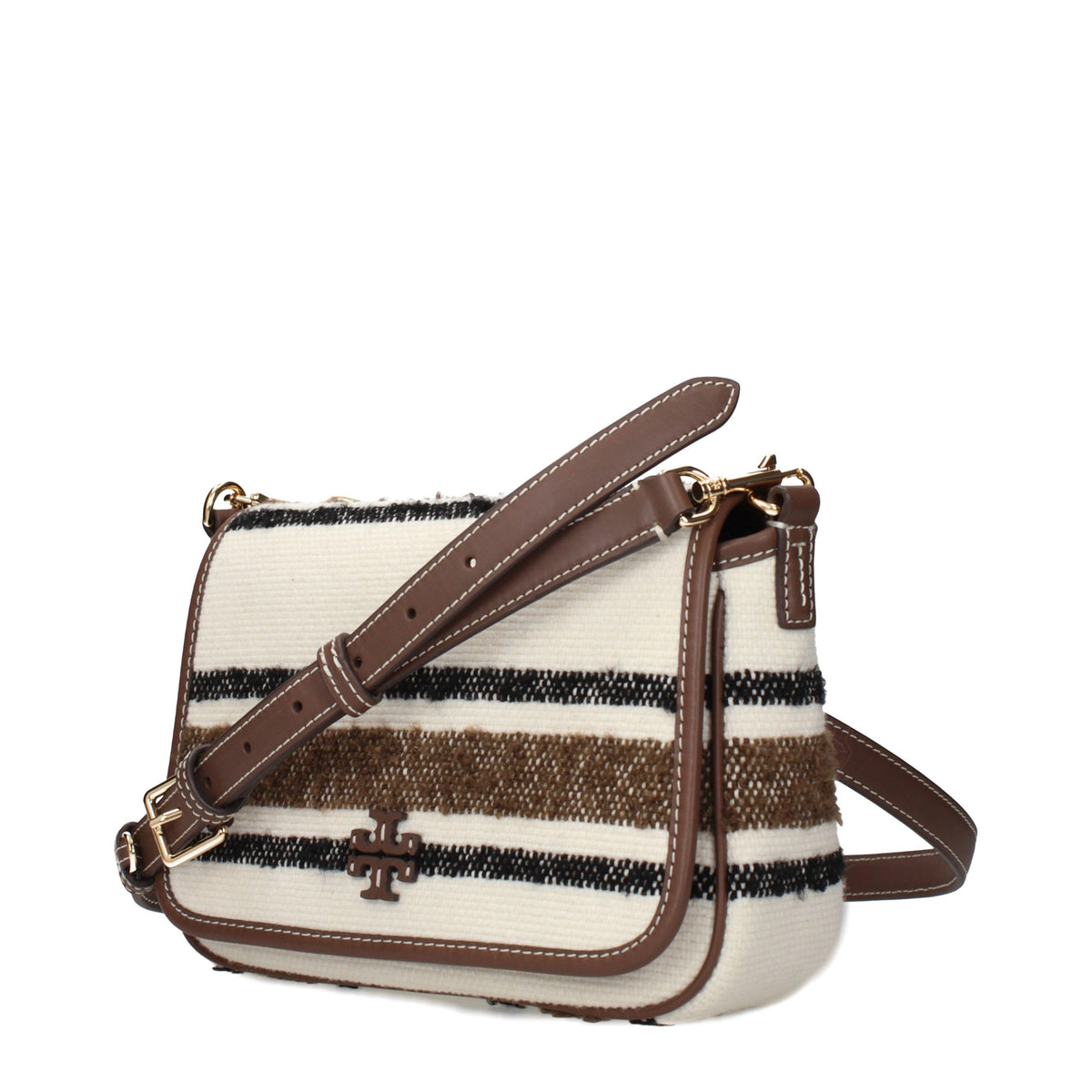 Beige Fabric Crossbody Bag