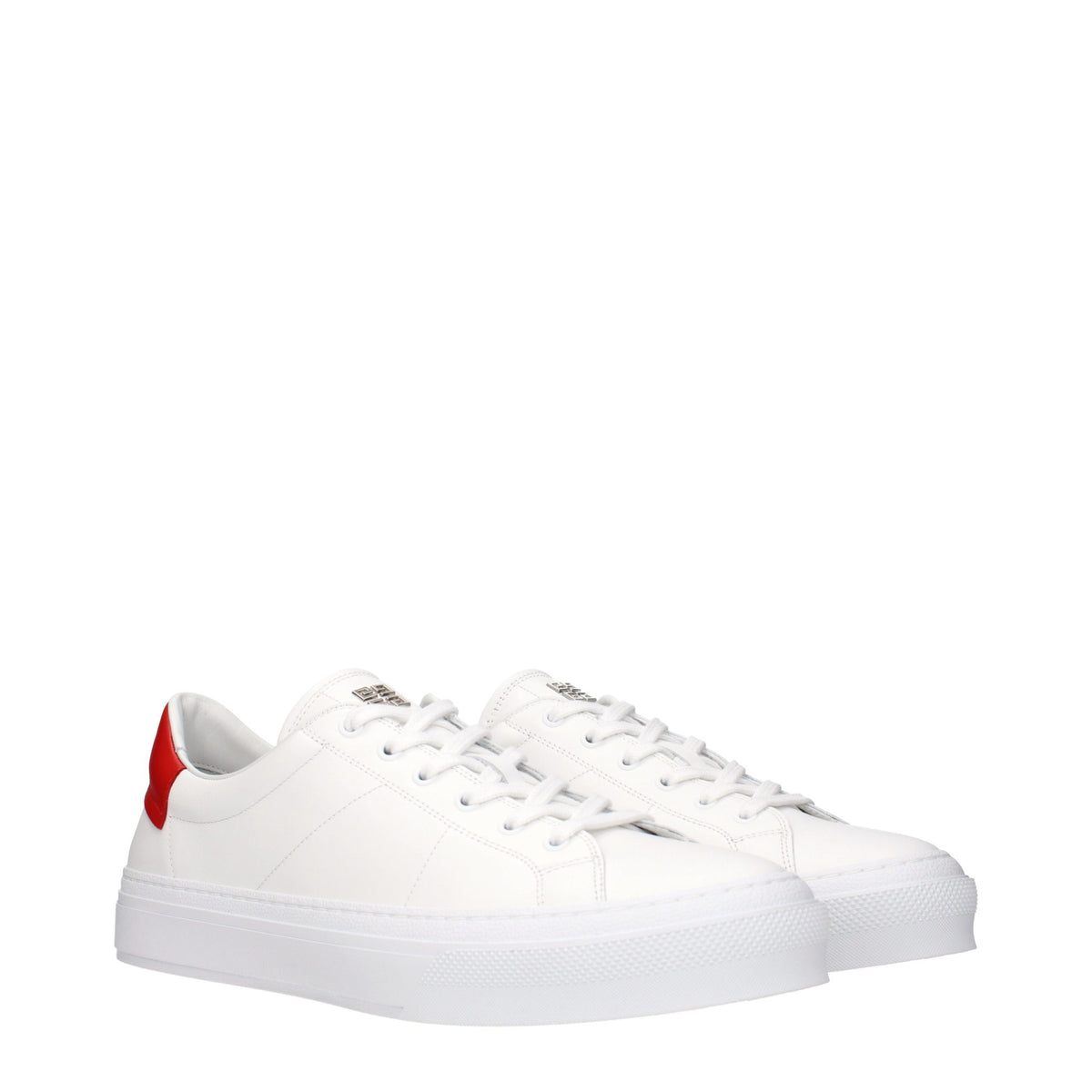 White Leather Low Top Sneakers