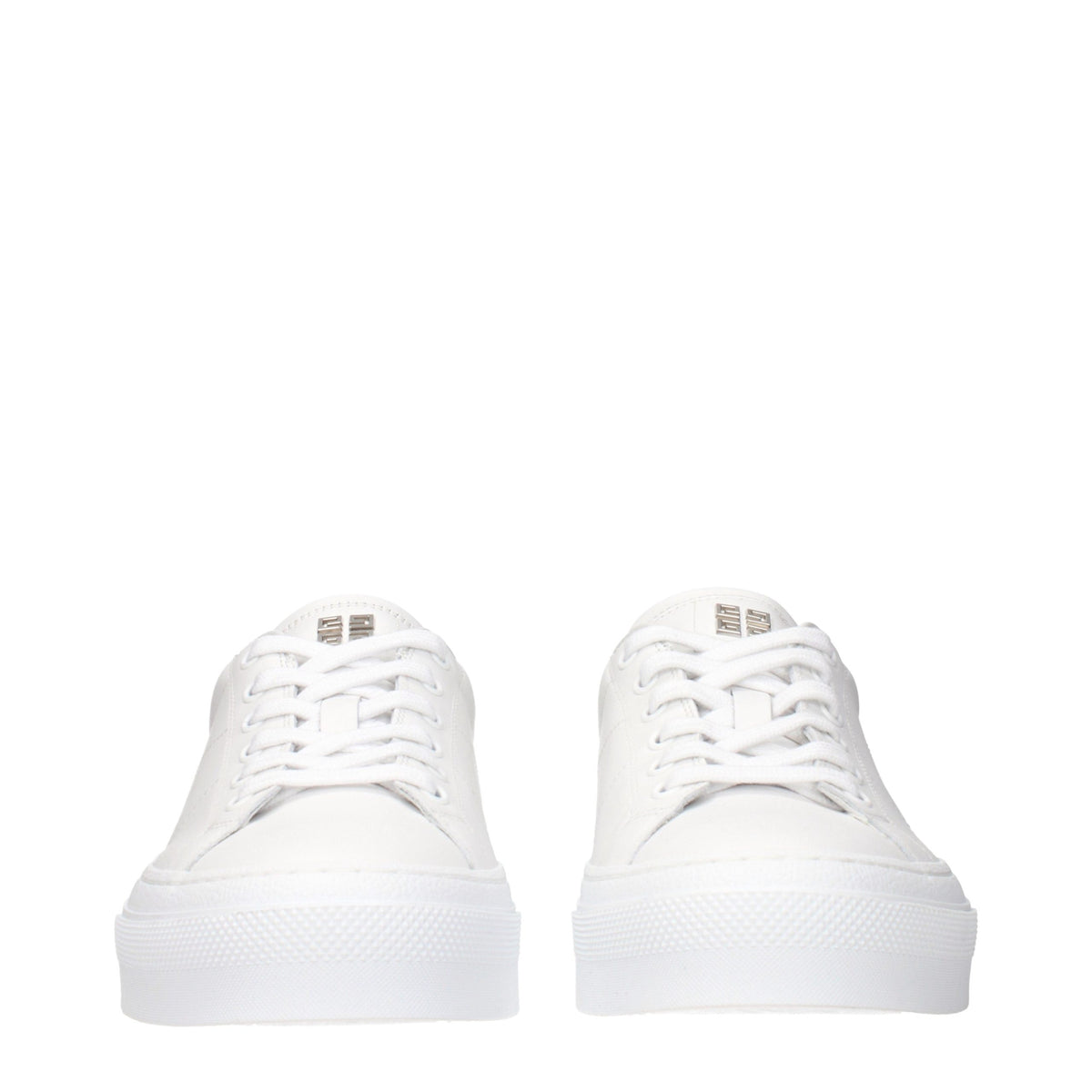 White Leather Low Top Sneakers