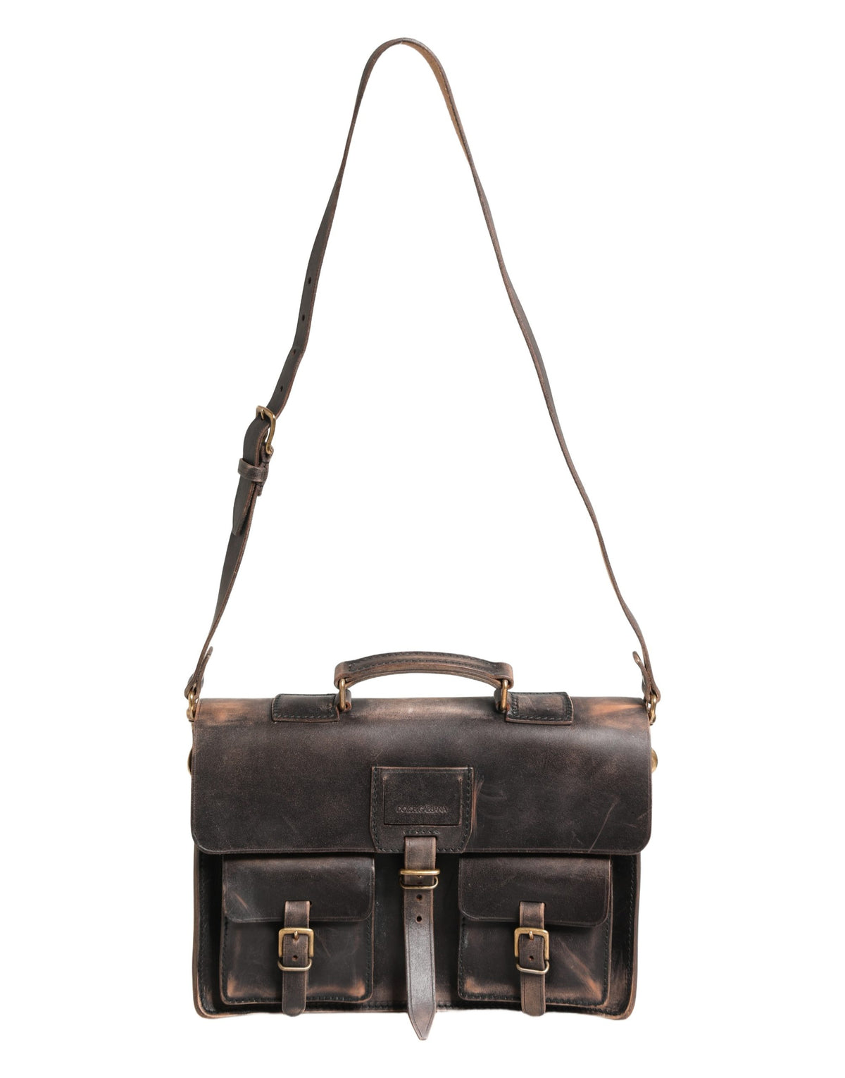 Black Leather Shoulder Satchel Briefcase Men Borse Bag