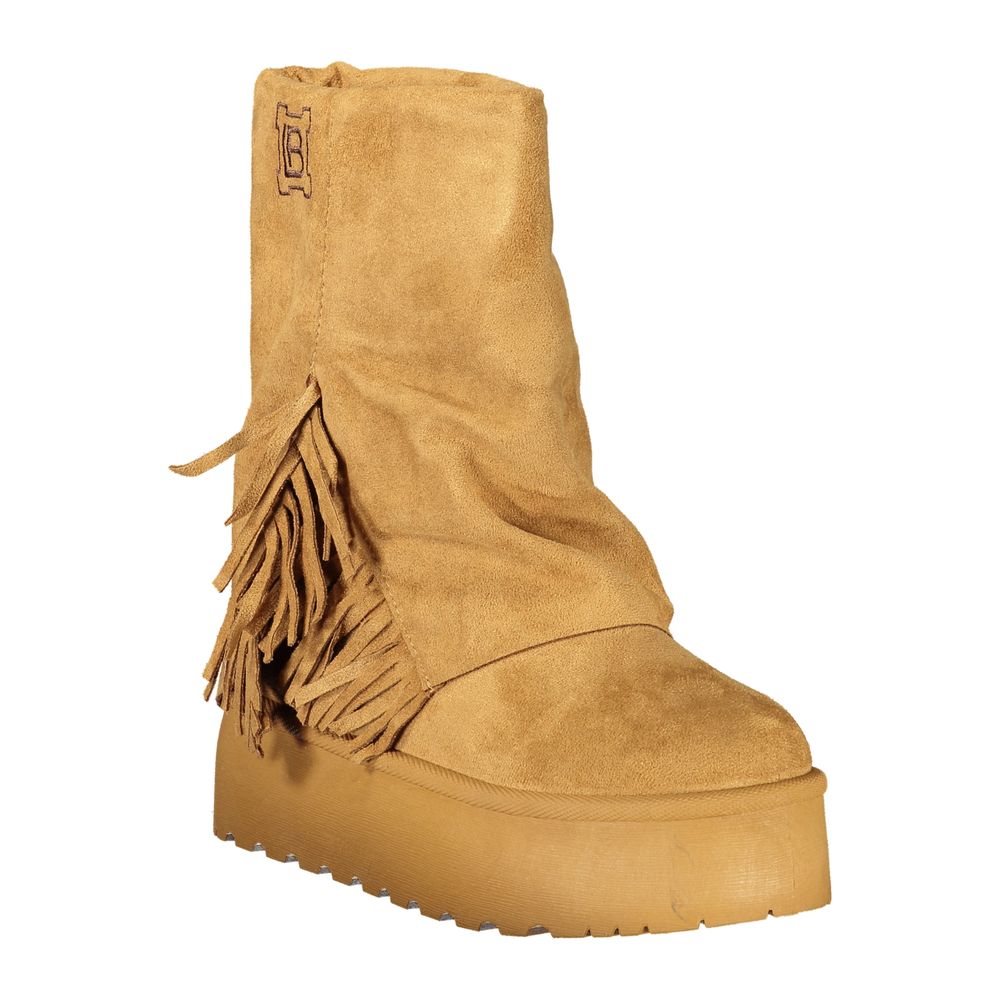 Brown Polyurethane Women's Boot