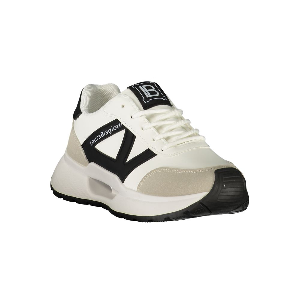 White Polyurethane Women's Sneaker