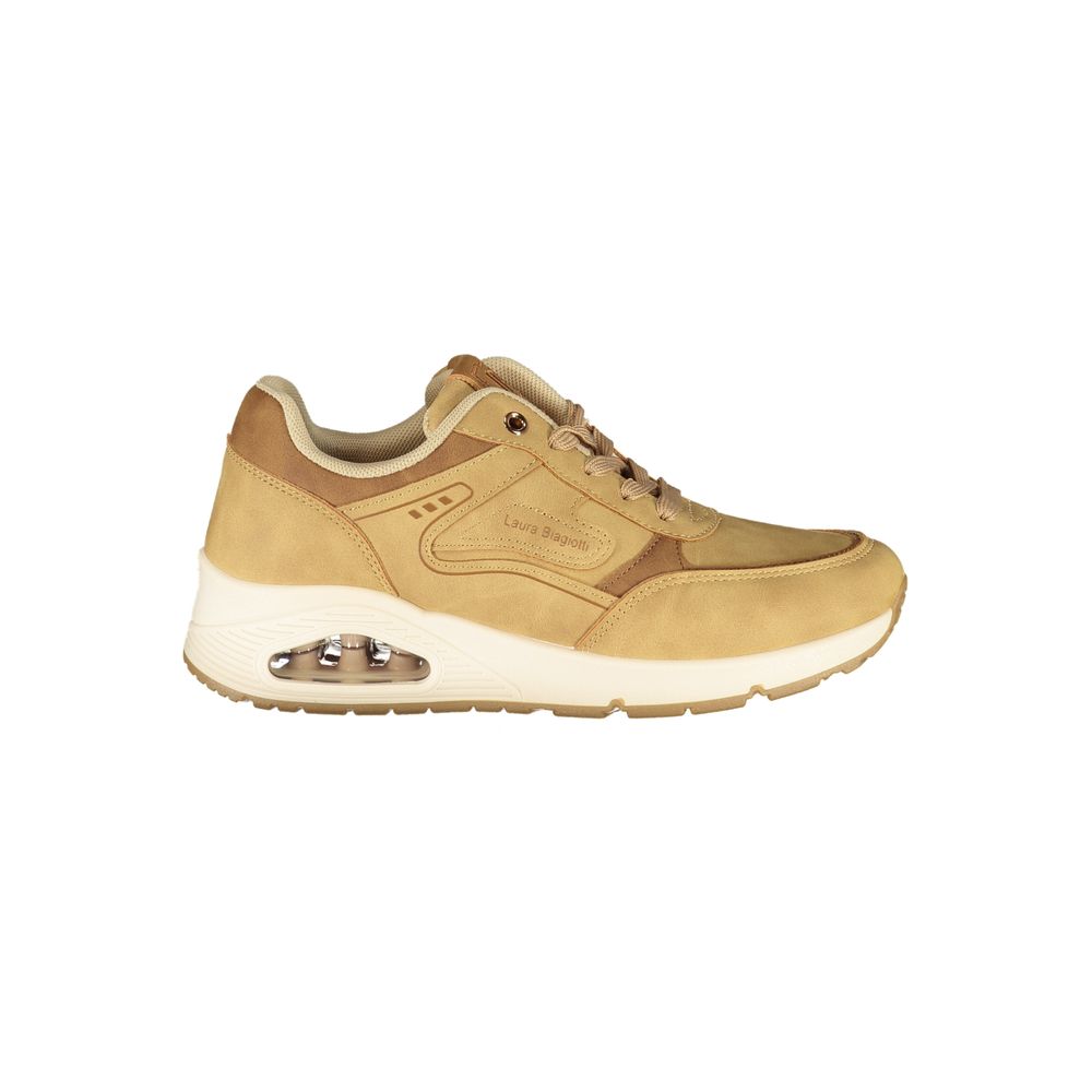 Beige Polyurethane Women's Sneaker