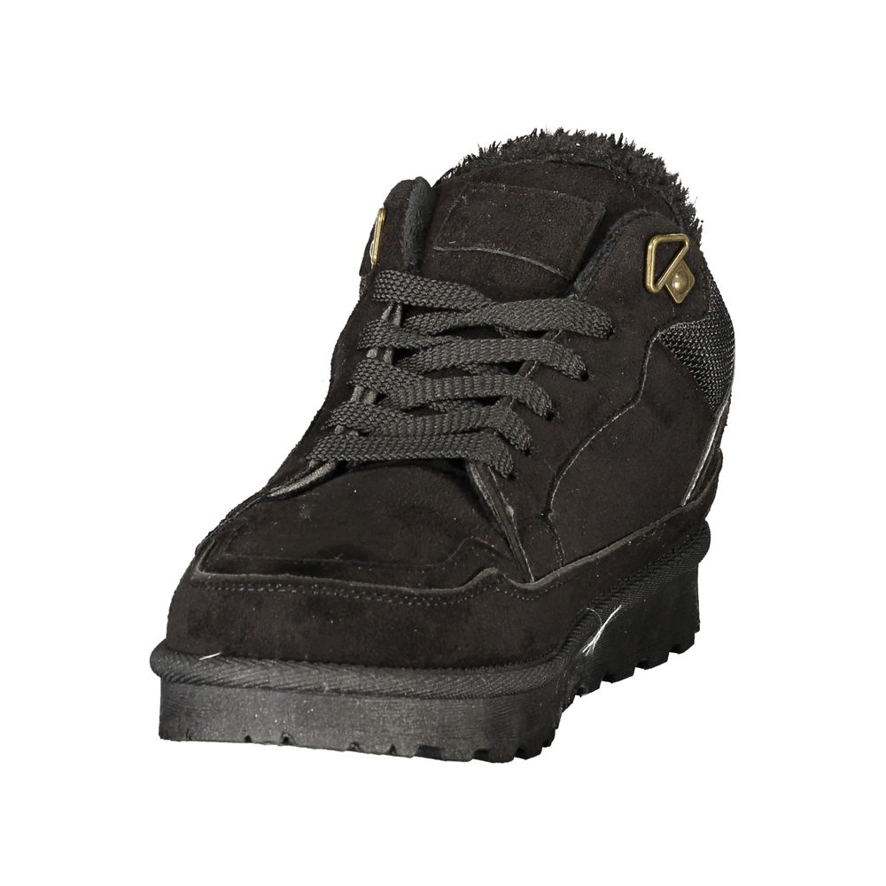 Black Polyurethane Women's Sneaker