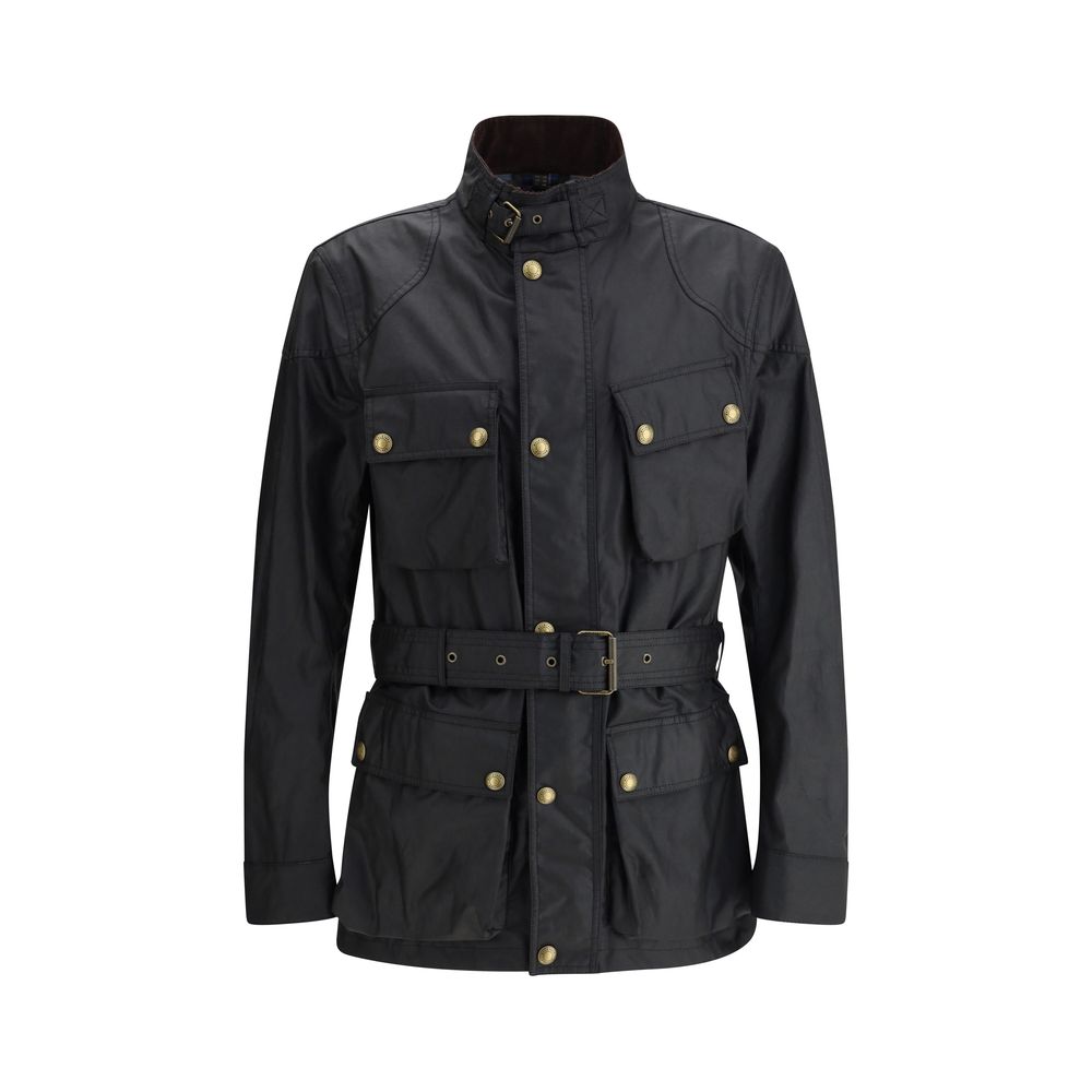 Black Cotton Full-Length Jacket