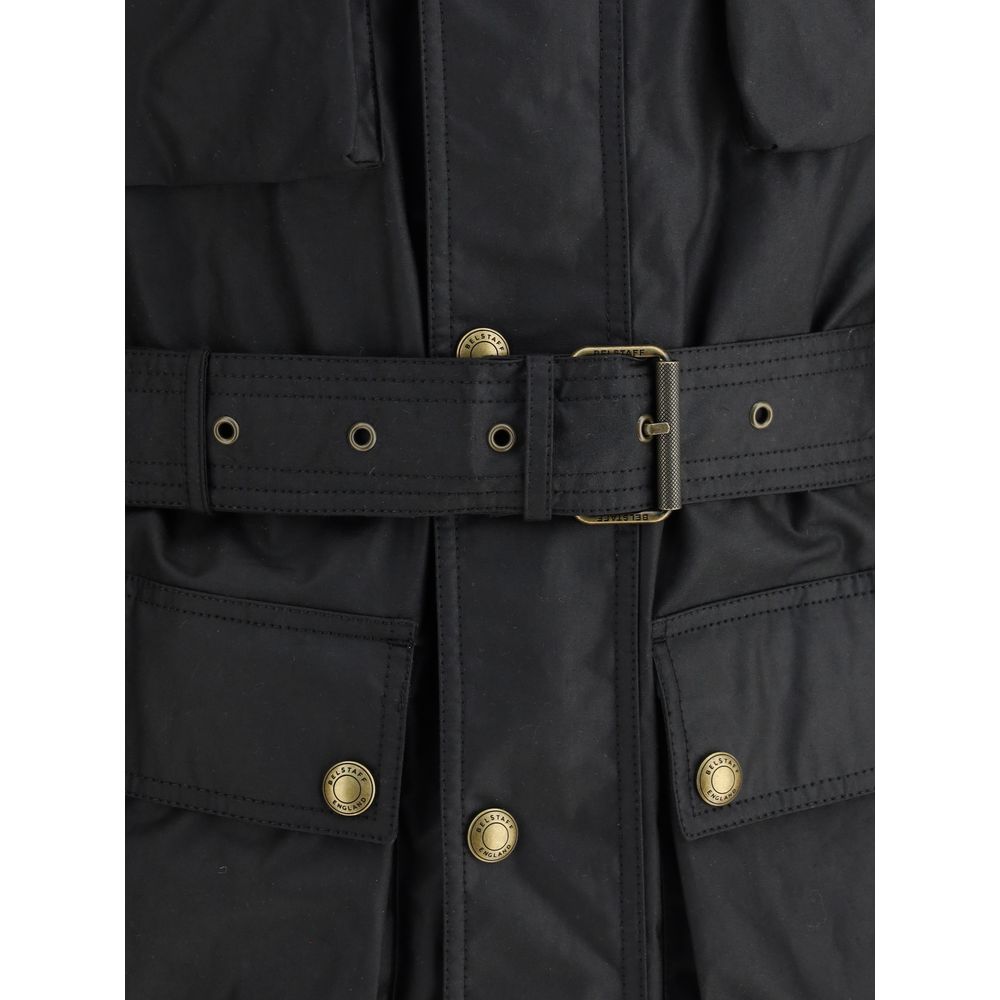 Black Cotton Full-Length Jacket