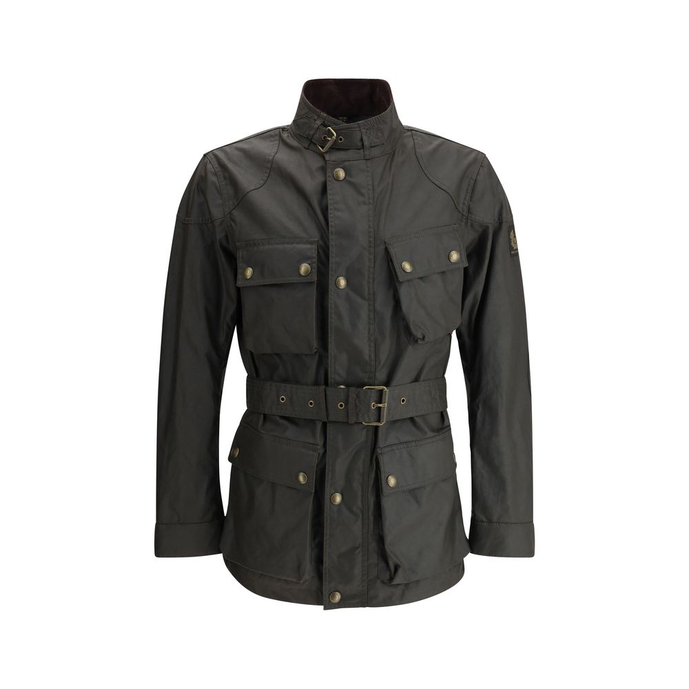 Bicolor Cotton Full-Length Jacket