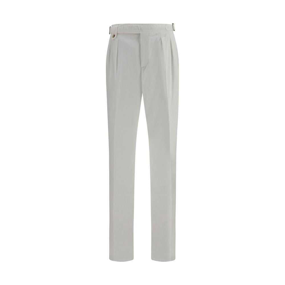 White Cotton Casual Pants
