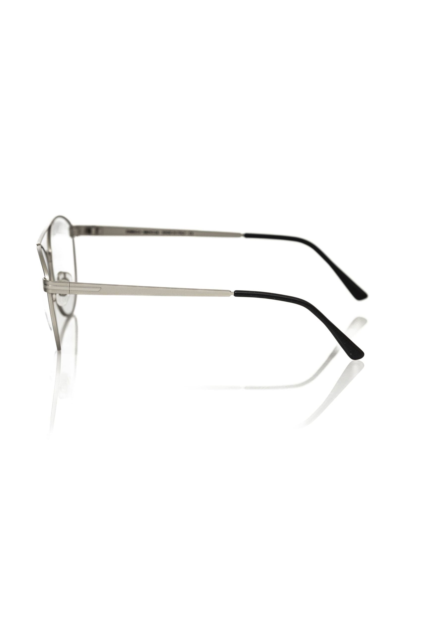 Silver Metallic Mens Eyeglass Frame