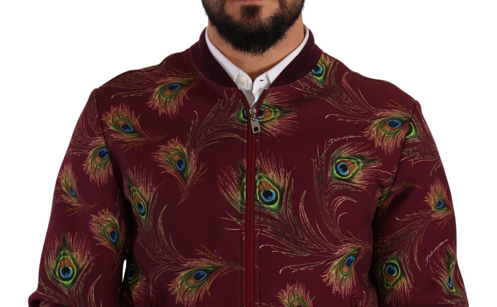 Red Peacock Polyester Stretch Full Zip Jacket