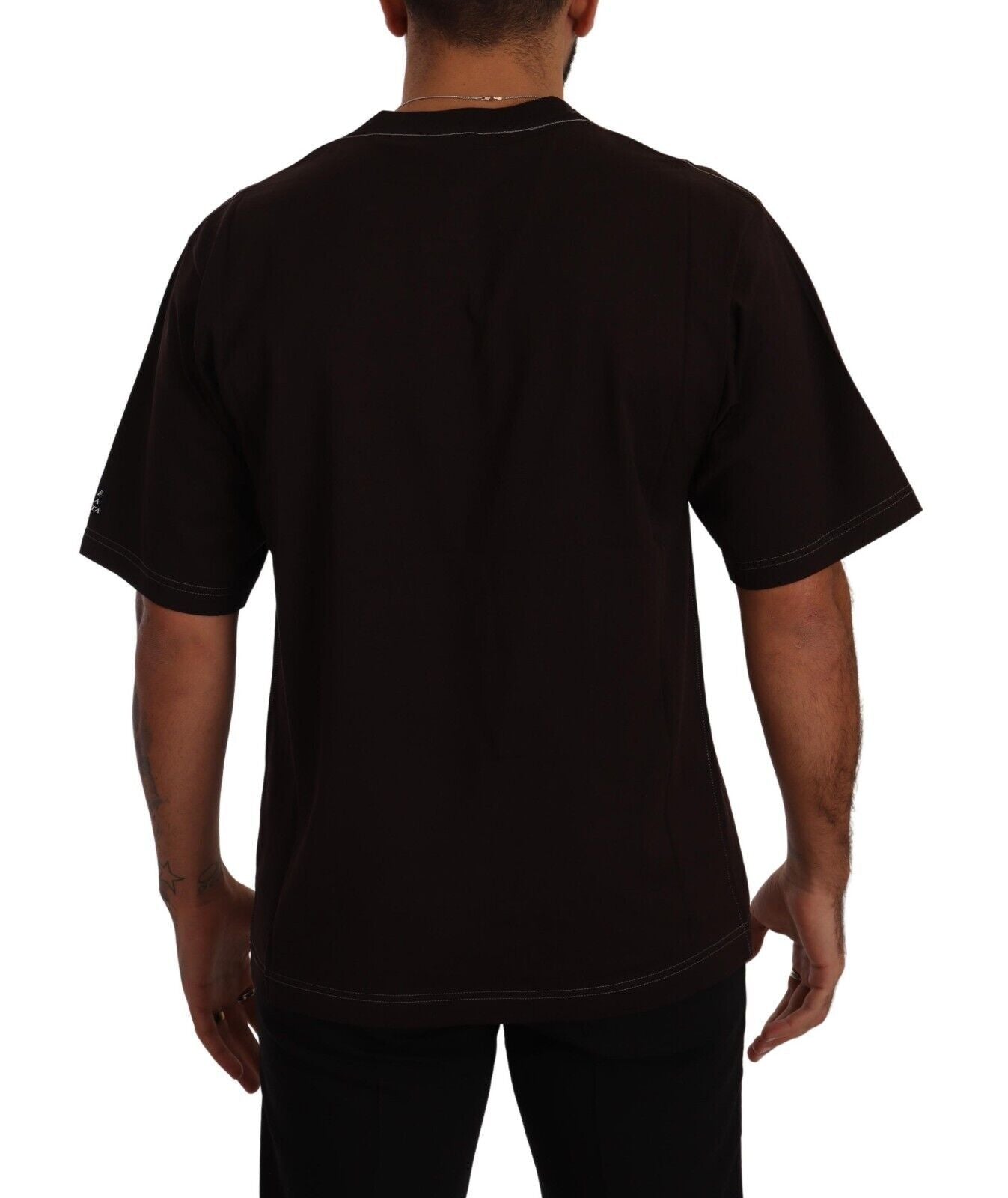 Bordeaux Cotton L-Amore Print Crewneck T-shirt