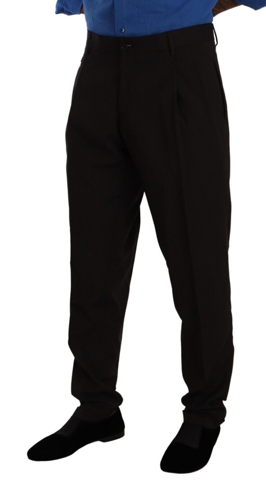 Brown Wool Skinny Formal Dress Pants