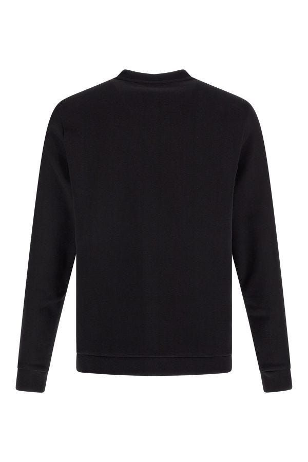 Elegant Black Cotton Round Neck Sweatshirt