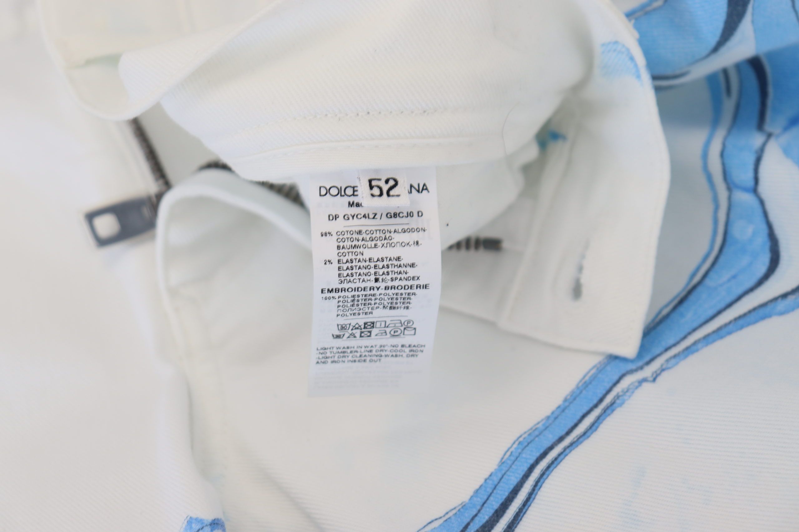 White Blue Denim Cotton Jeans Stretch Skinny Fit Pant