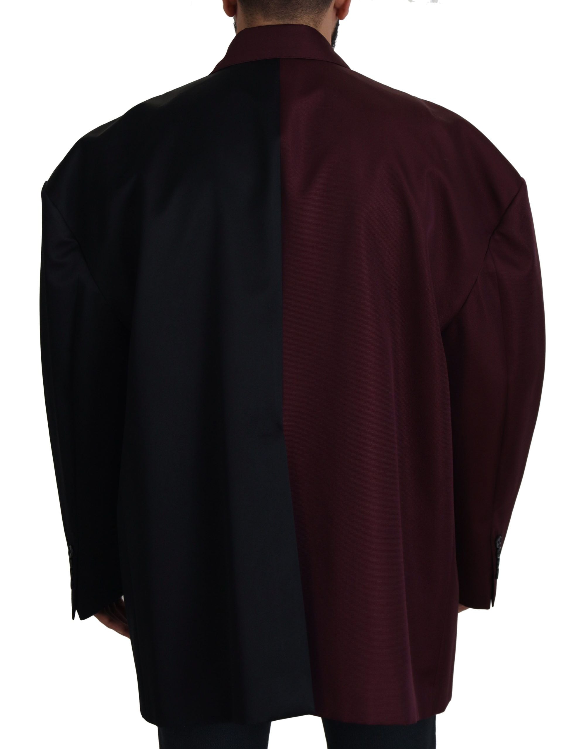 Bordeaux Polyester Double Breasted Jacket