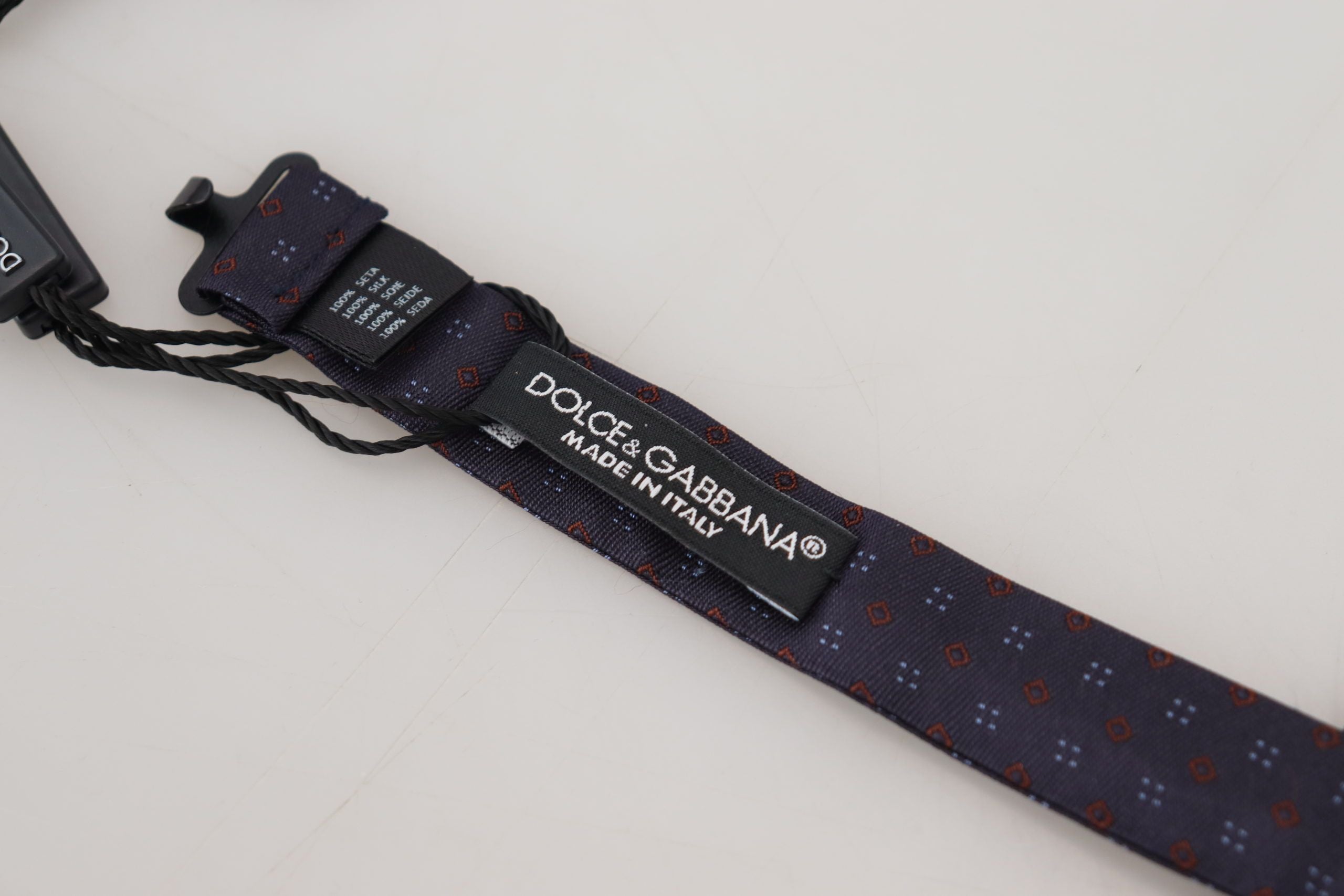 Blue Pattern Silk Adjustable Neck Papillon Bow Tie