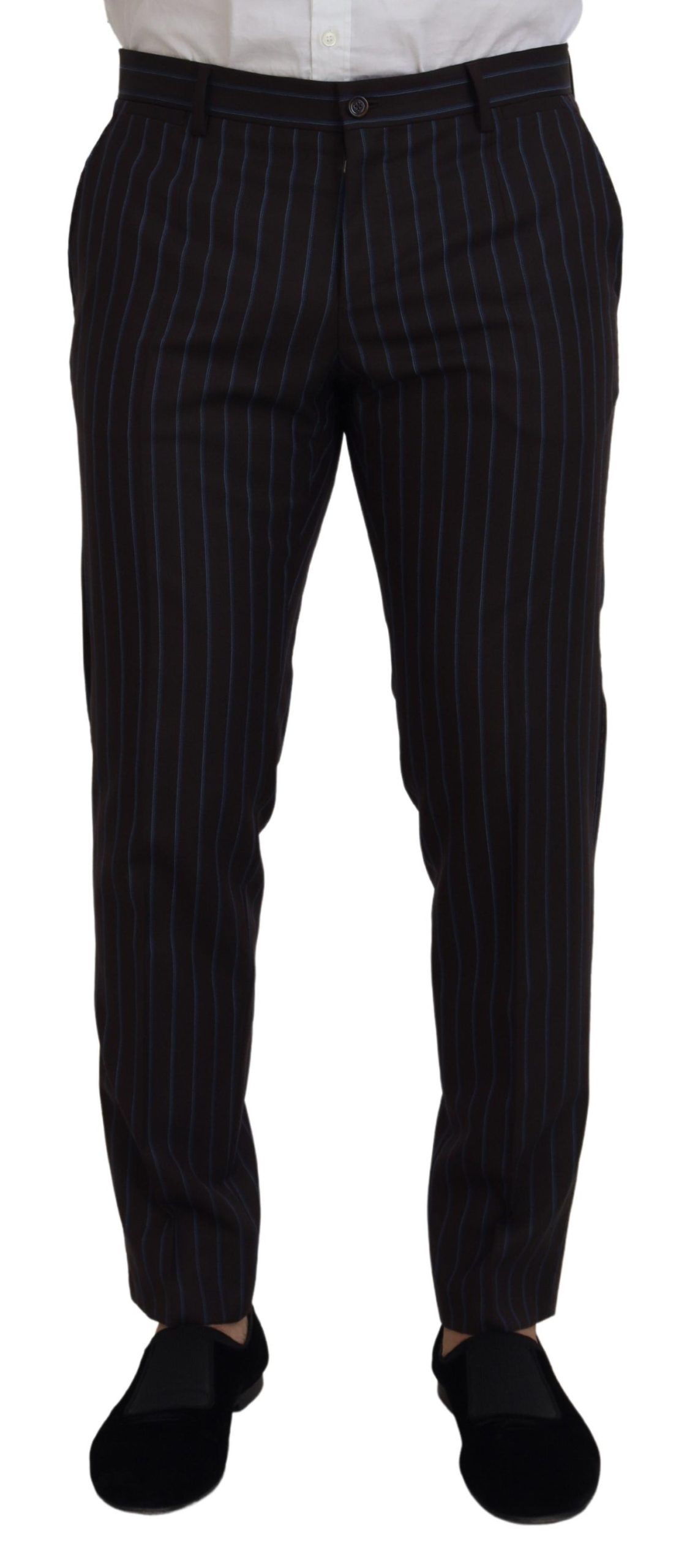 Black Striped Wool Formal 2 Piece Suit