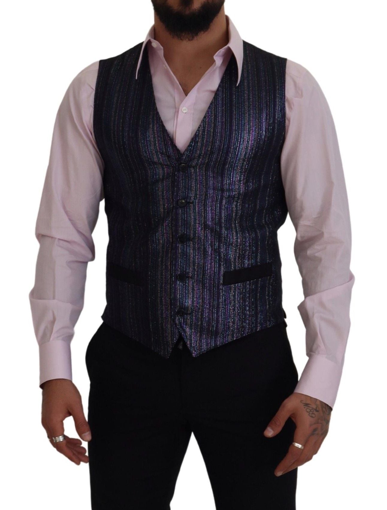 Multicolor Polyester Waistcoat Dress Formal Vest