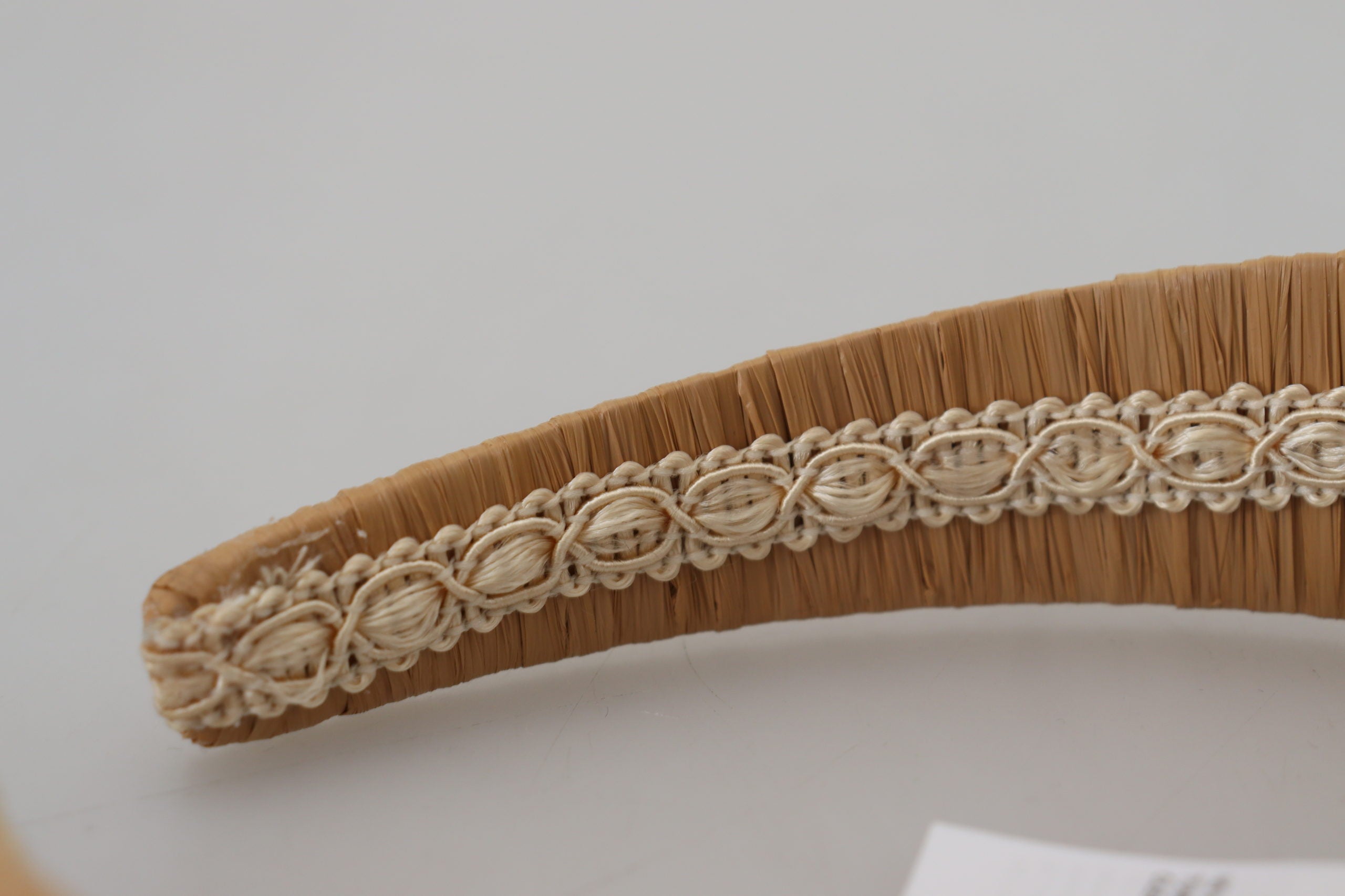Beige Viscose Women Hair Headband Diadem