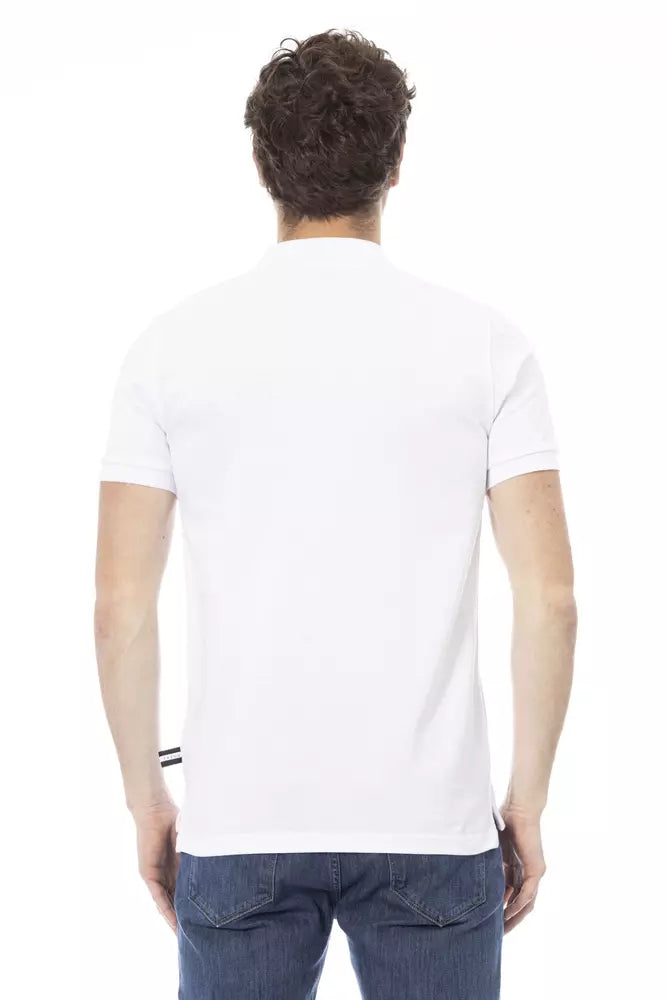 White Cotton Men Polo Shirt