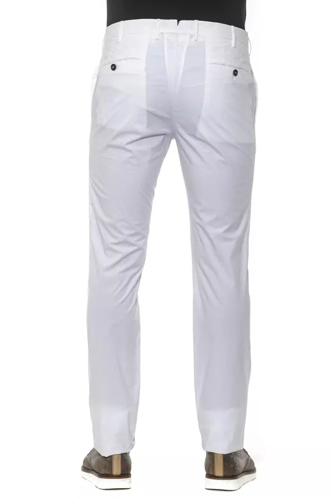 White Cotton Men's Trouser