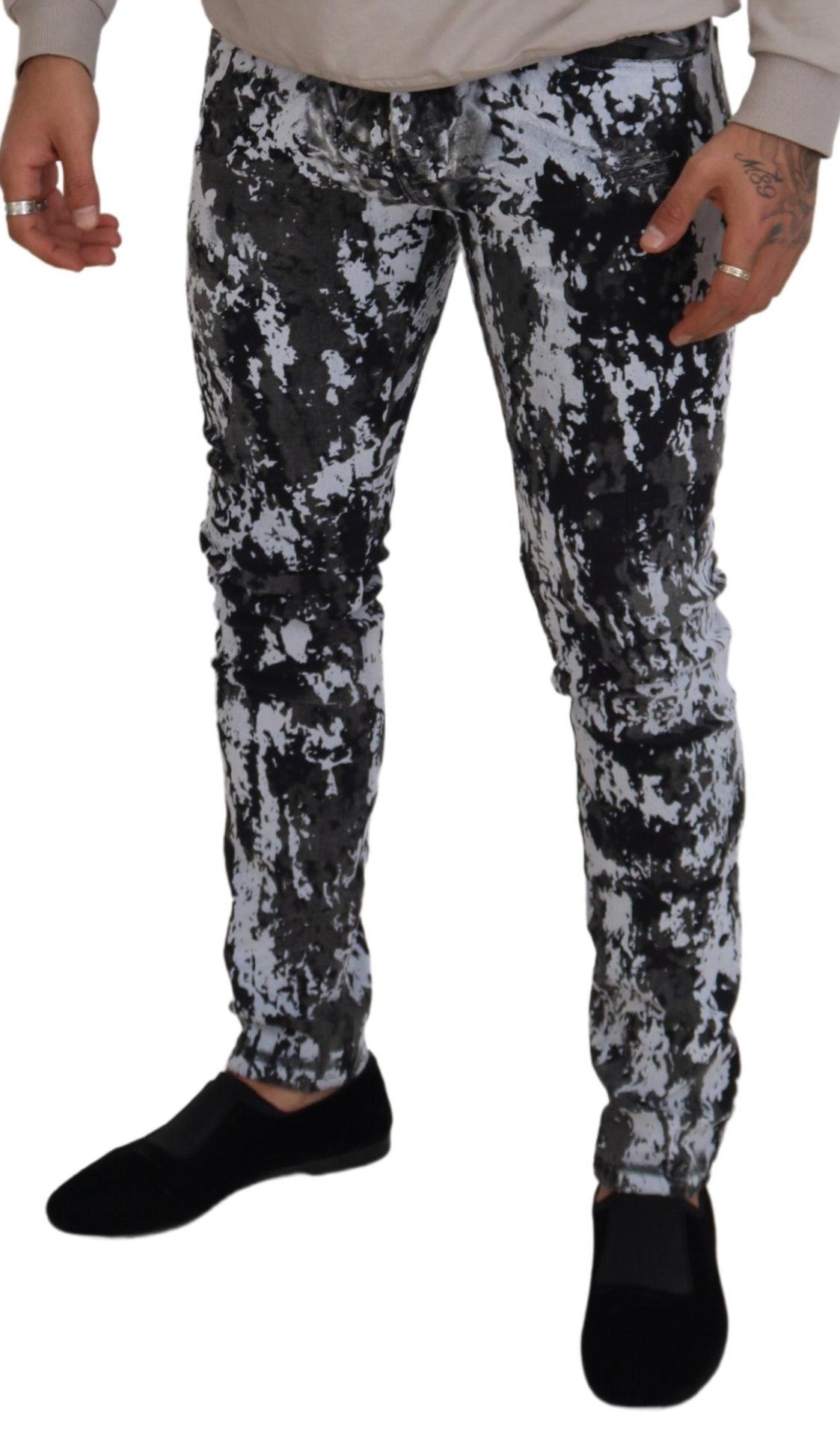 Multicolor Cotton Tie Dye Skinny Denim Jeans