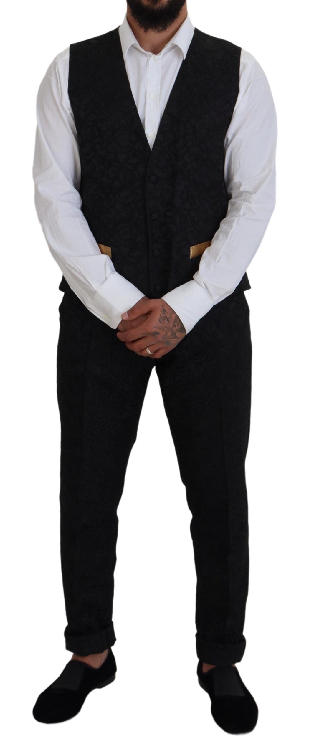 Black Gold Fantasy Tuxedo Slim Fit Suit