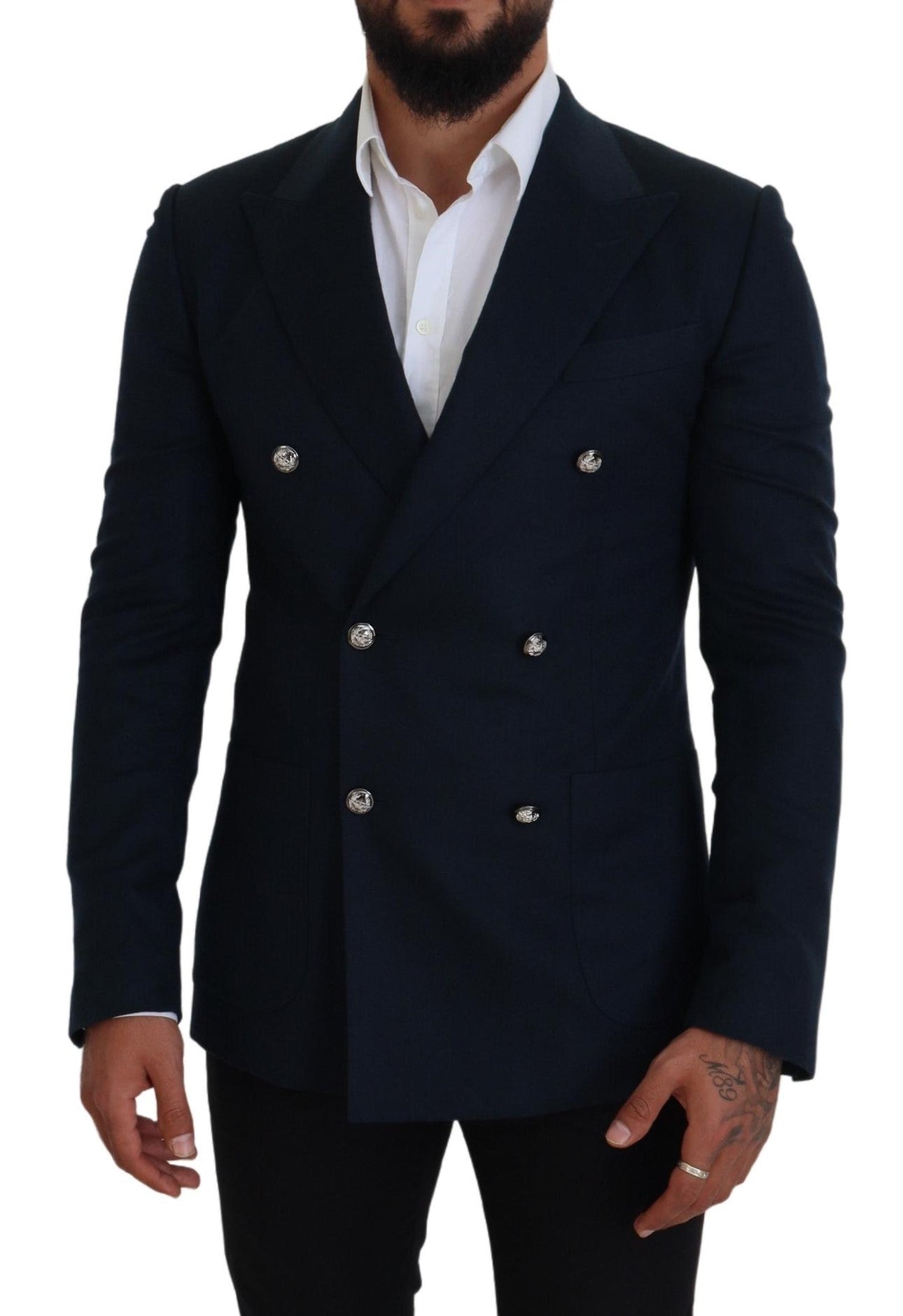 Blue Double Breasted Formal Coat Blazer