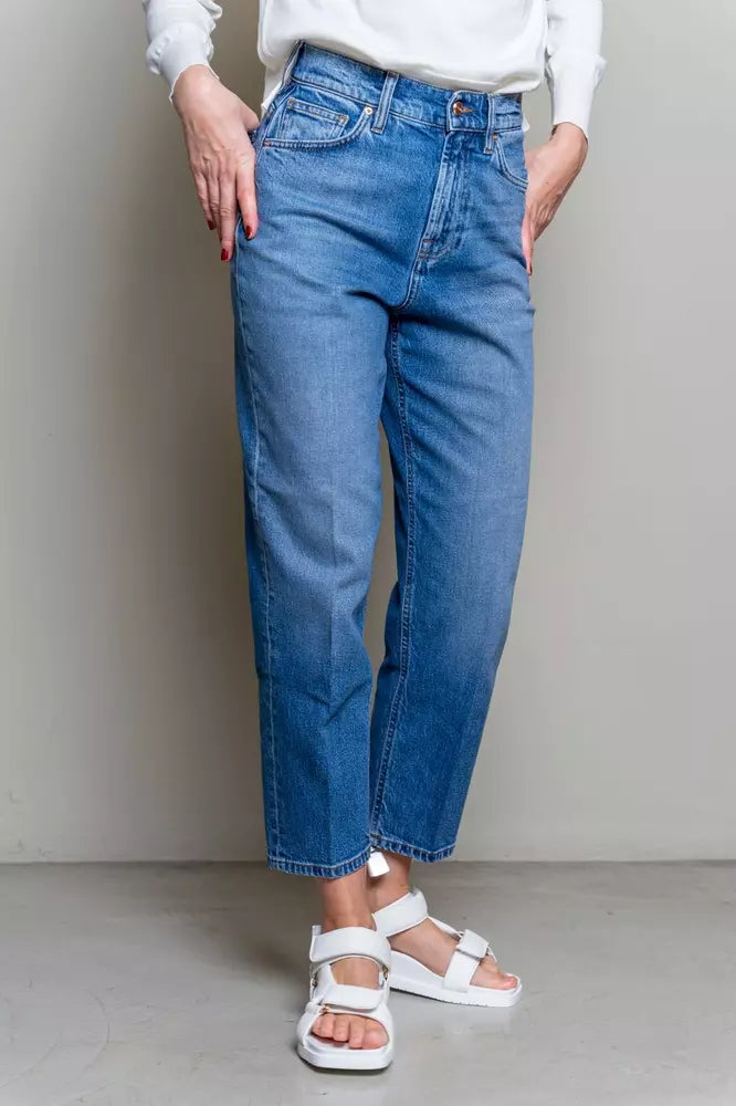 Blue Cotton Women Jeans
