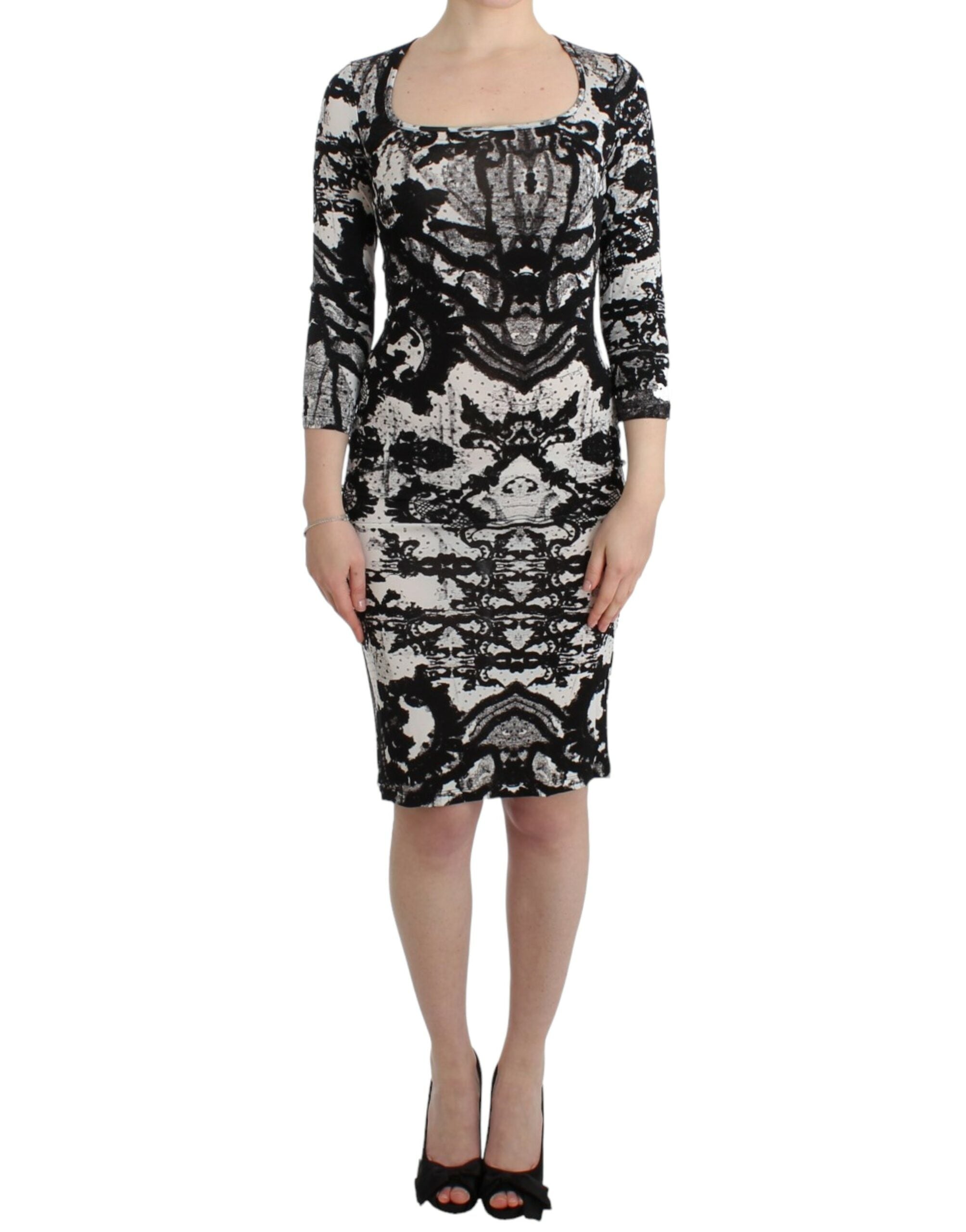 Black Printed Sheath Dress