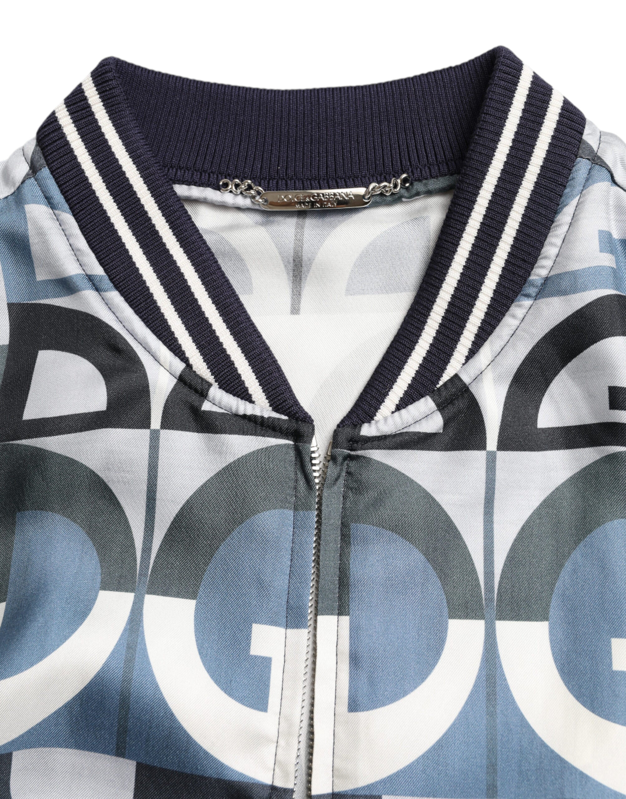 Multicolor Logo Print Bomber Blouson Jacket
