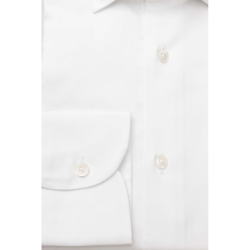 White Cotton Men's Dress Shirt