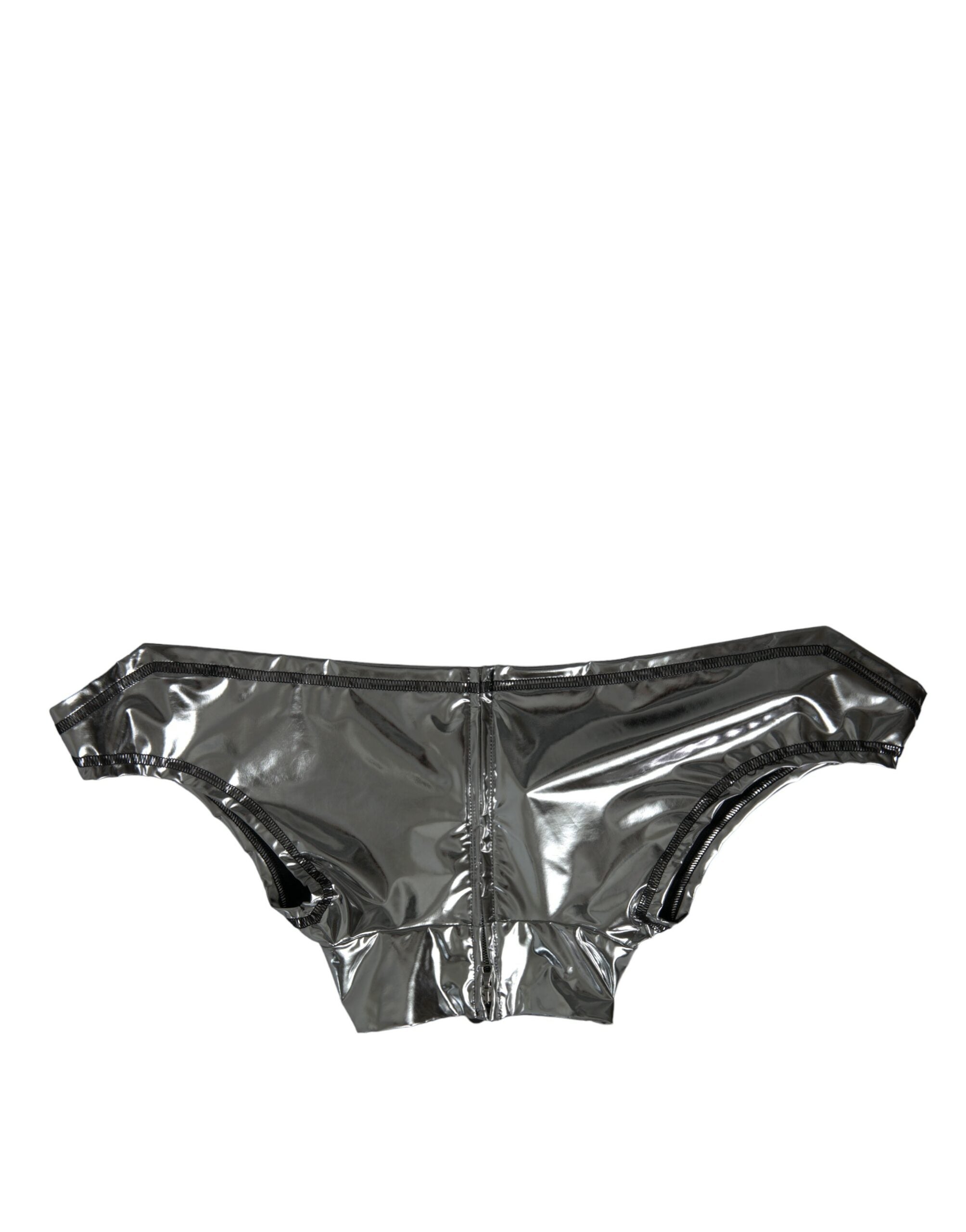 Silver Polyester Stretch Top