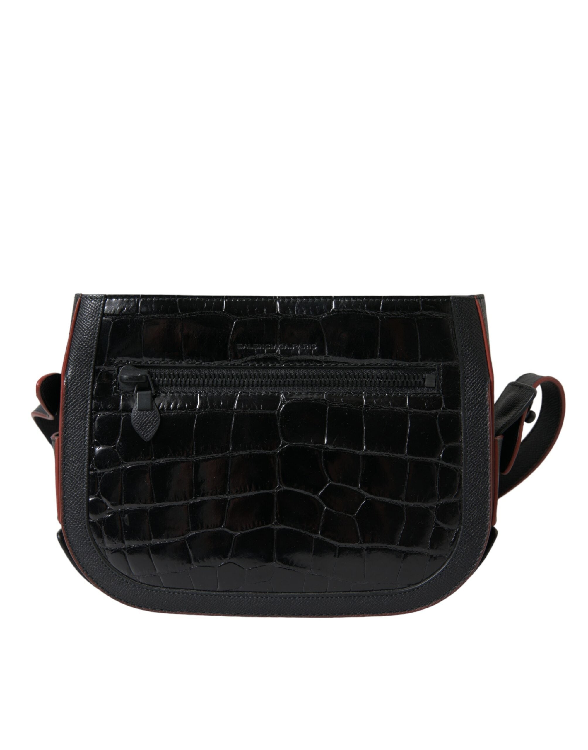Black Exotic Leather Shoulder Crossbody Camera Bag