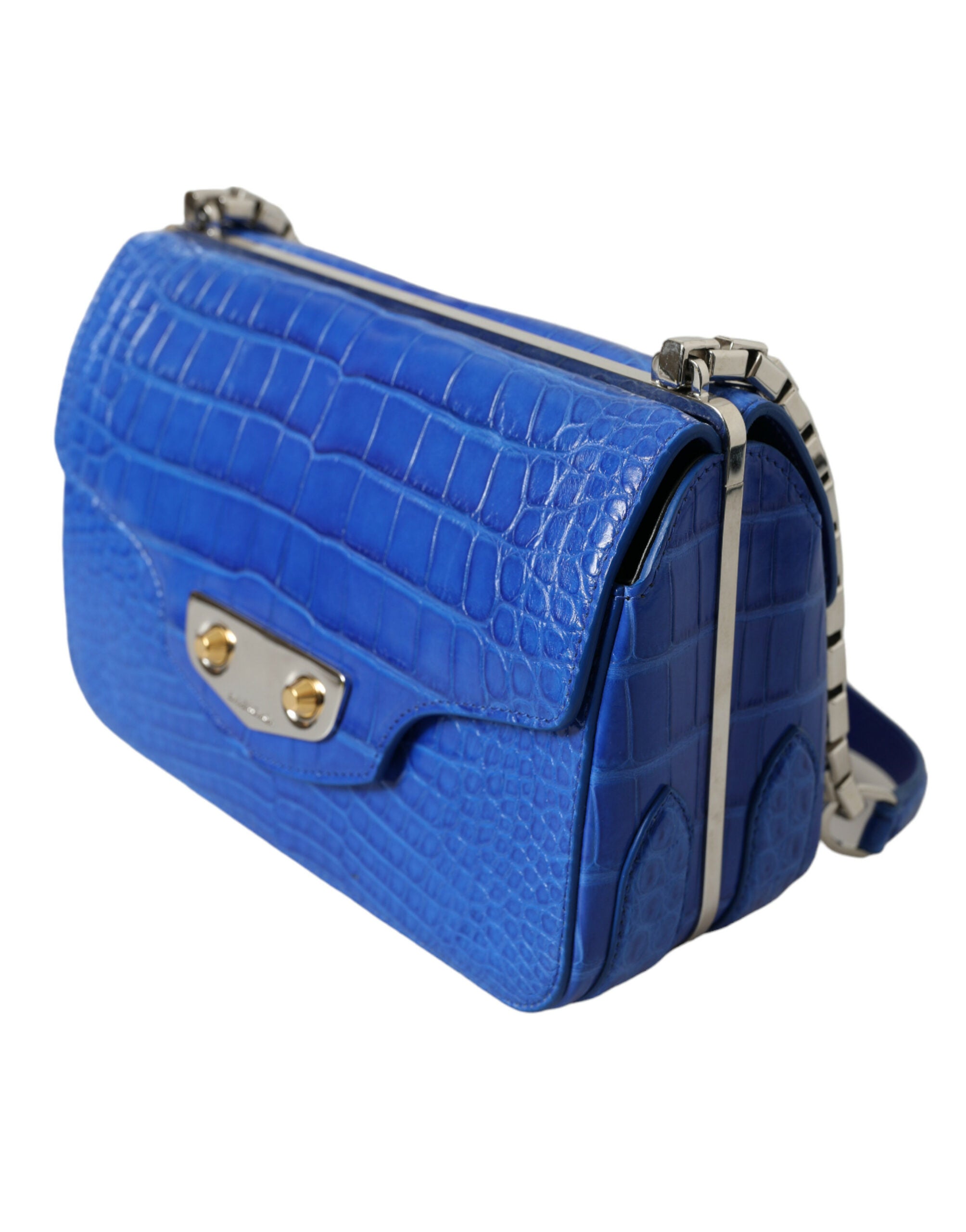 Blue Exotic Leather Neo Classic Purse Shoulder Handbag Bag