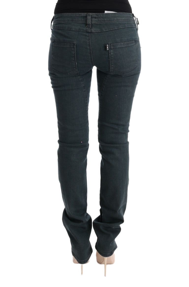 Gray Cotton Superslim Denim Jeans