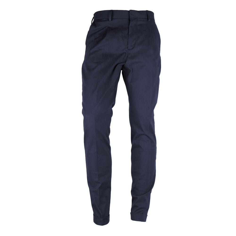 Blue Wool Men Trousers