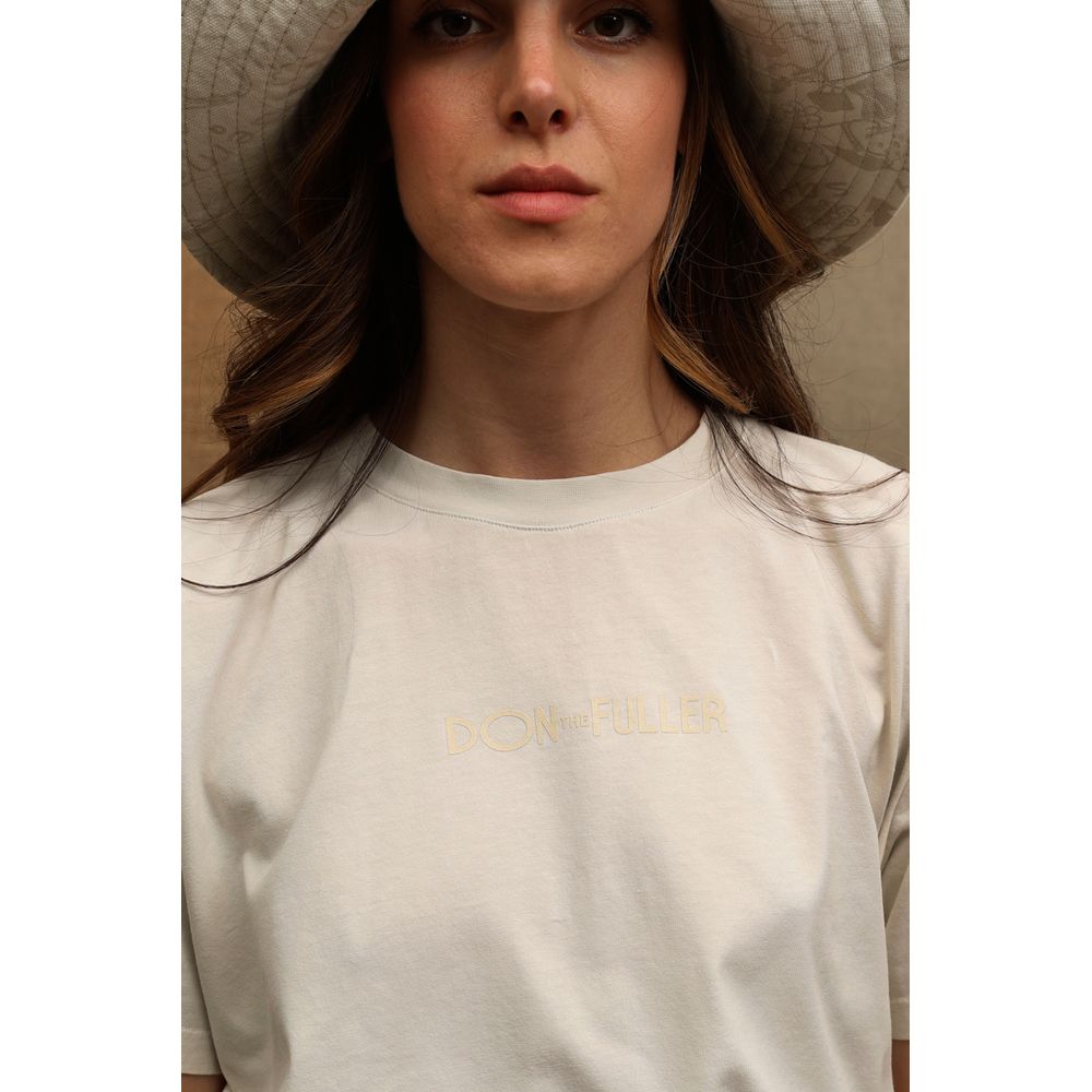 "White Cotton Women T-Shirt"