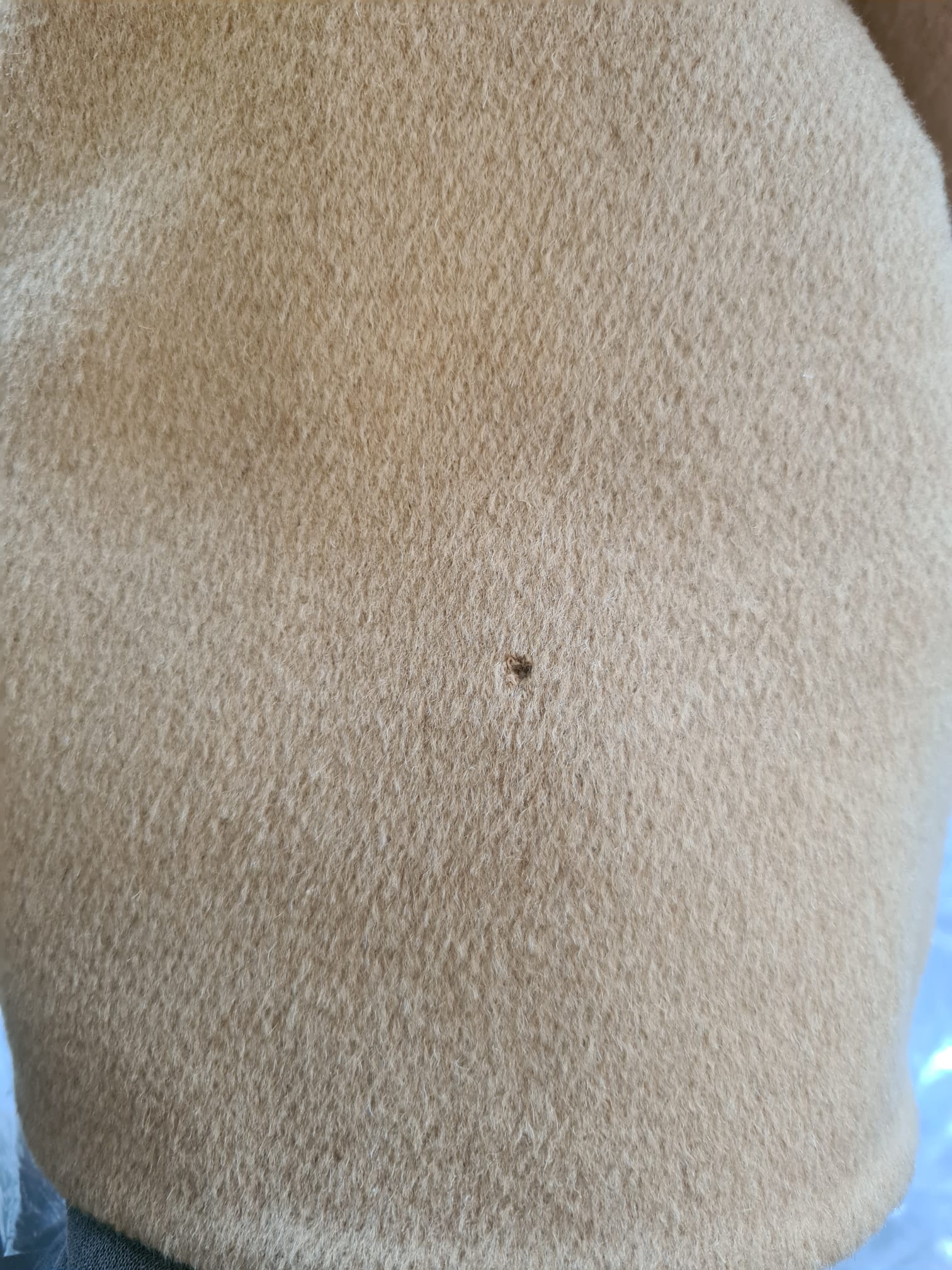 Beige Camel Skin Cashmere Shearling Overcoat Jacket