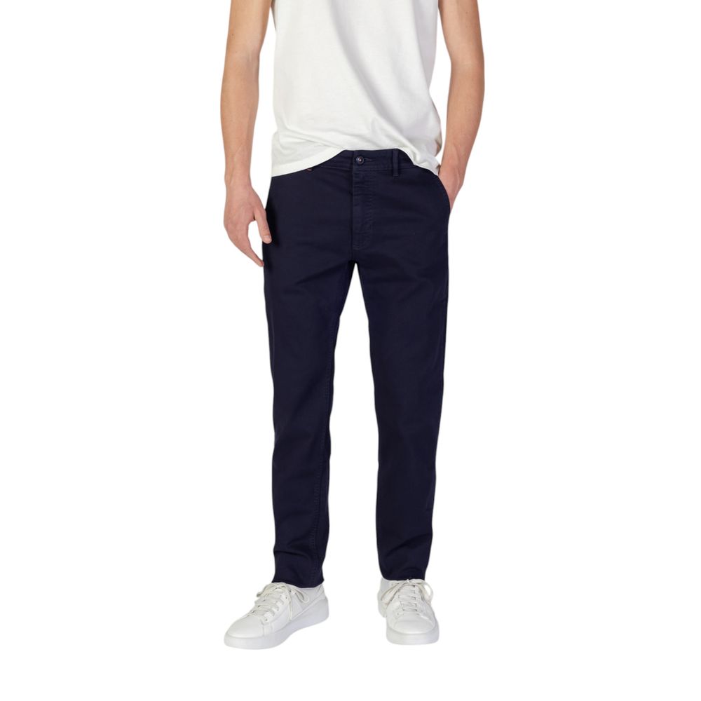 Blue Cotton Skinny Pants
