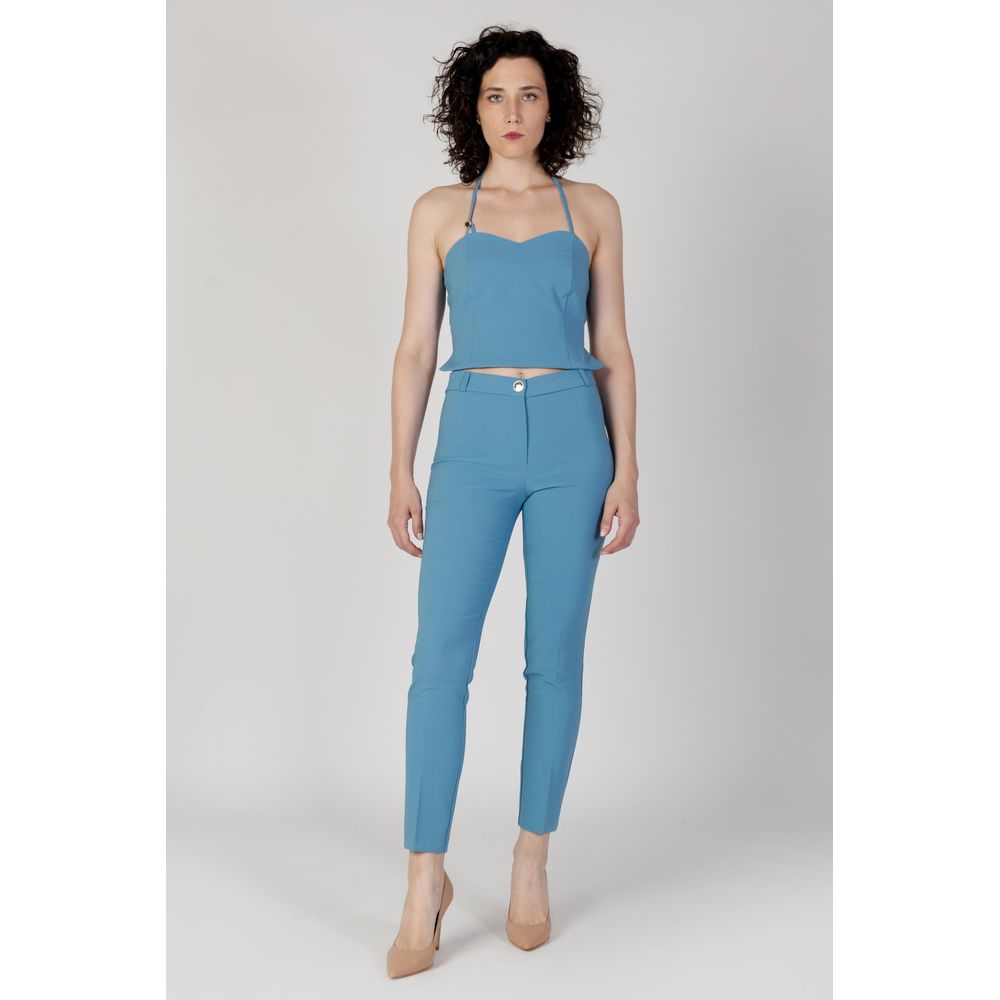 Turquoise Polyester Top