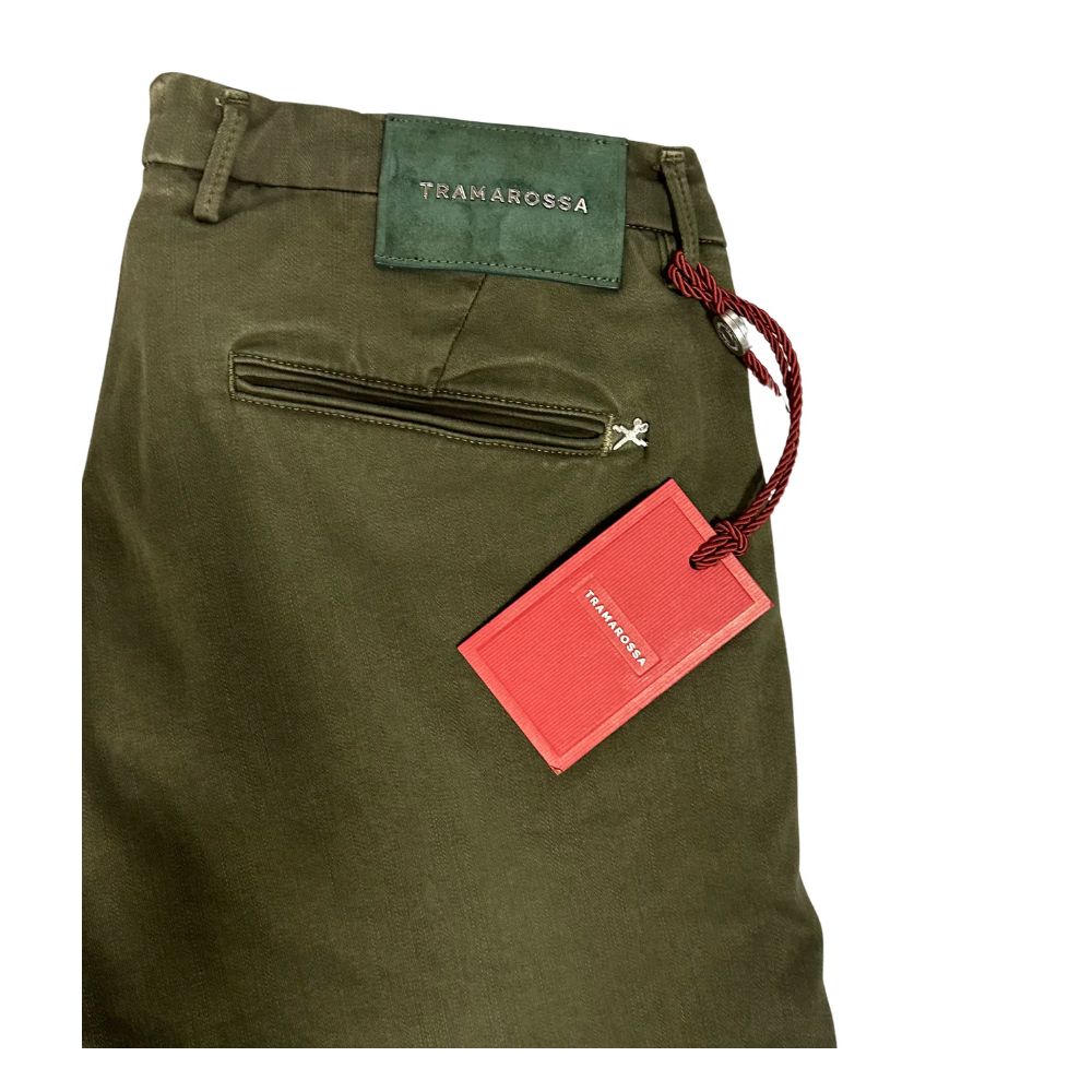 Green Cotton Men Chino Pants