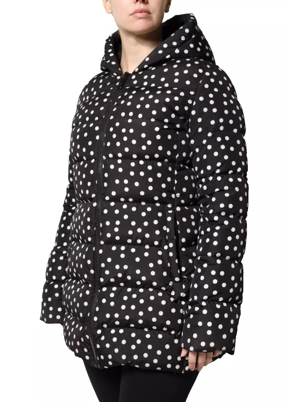 Black Polyester Hooded Reversible Jacket