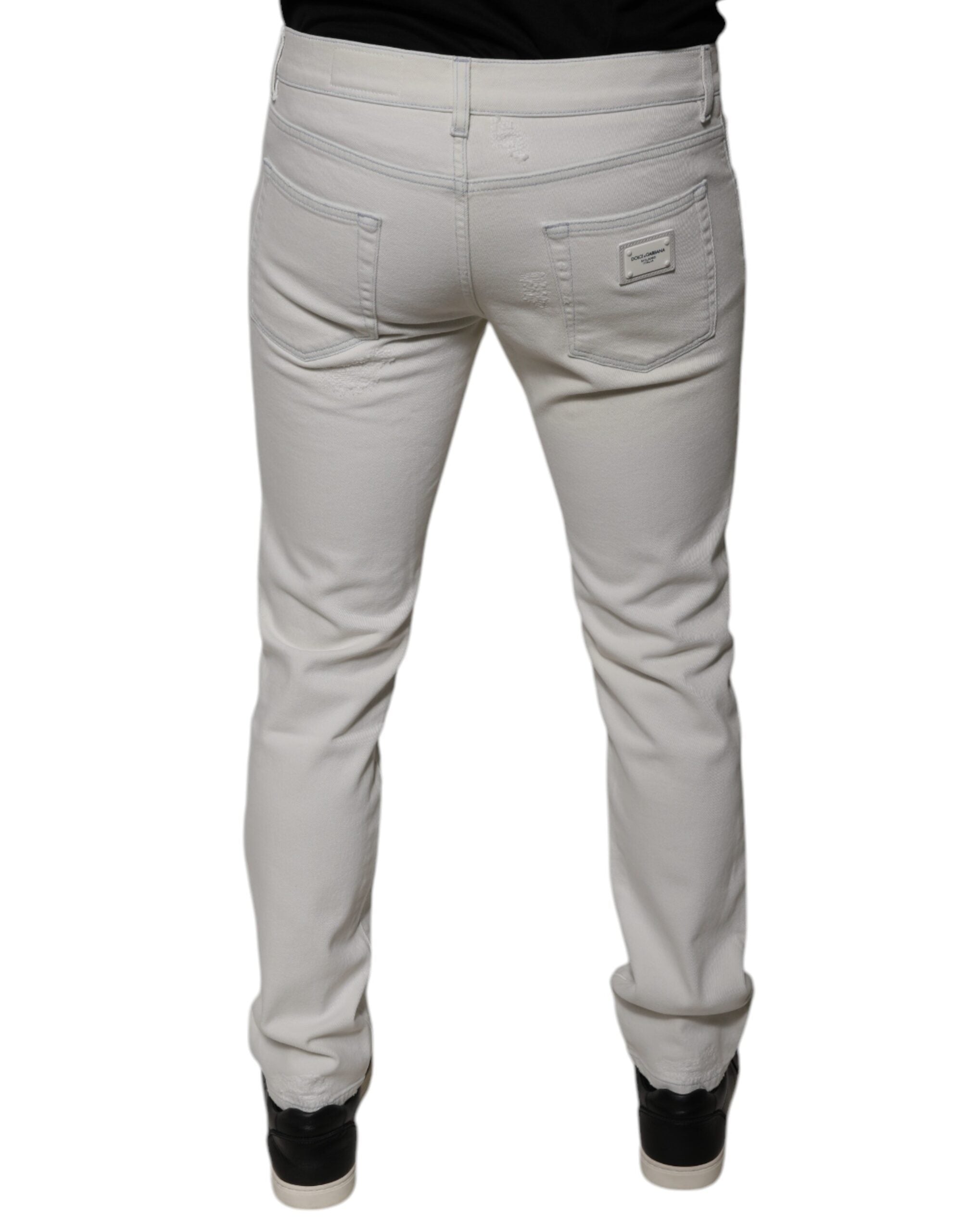 White Cotton Skinny Denim Jeans