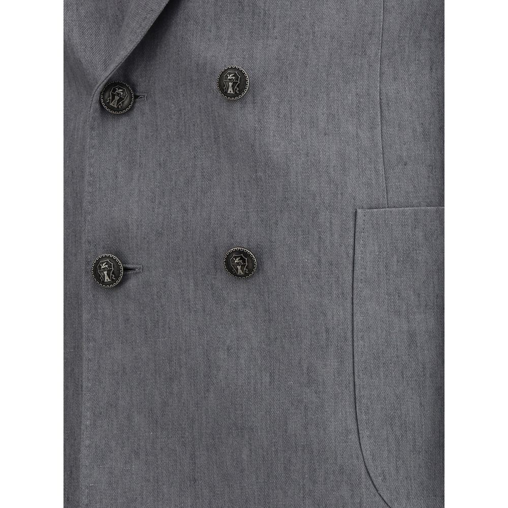 Gray Linen Two-Piece Suit