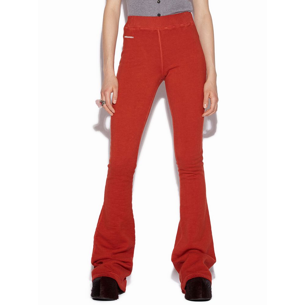 Red Cotton Athletic Pants